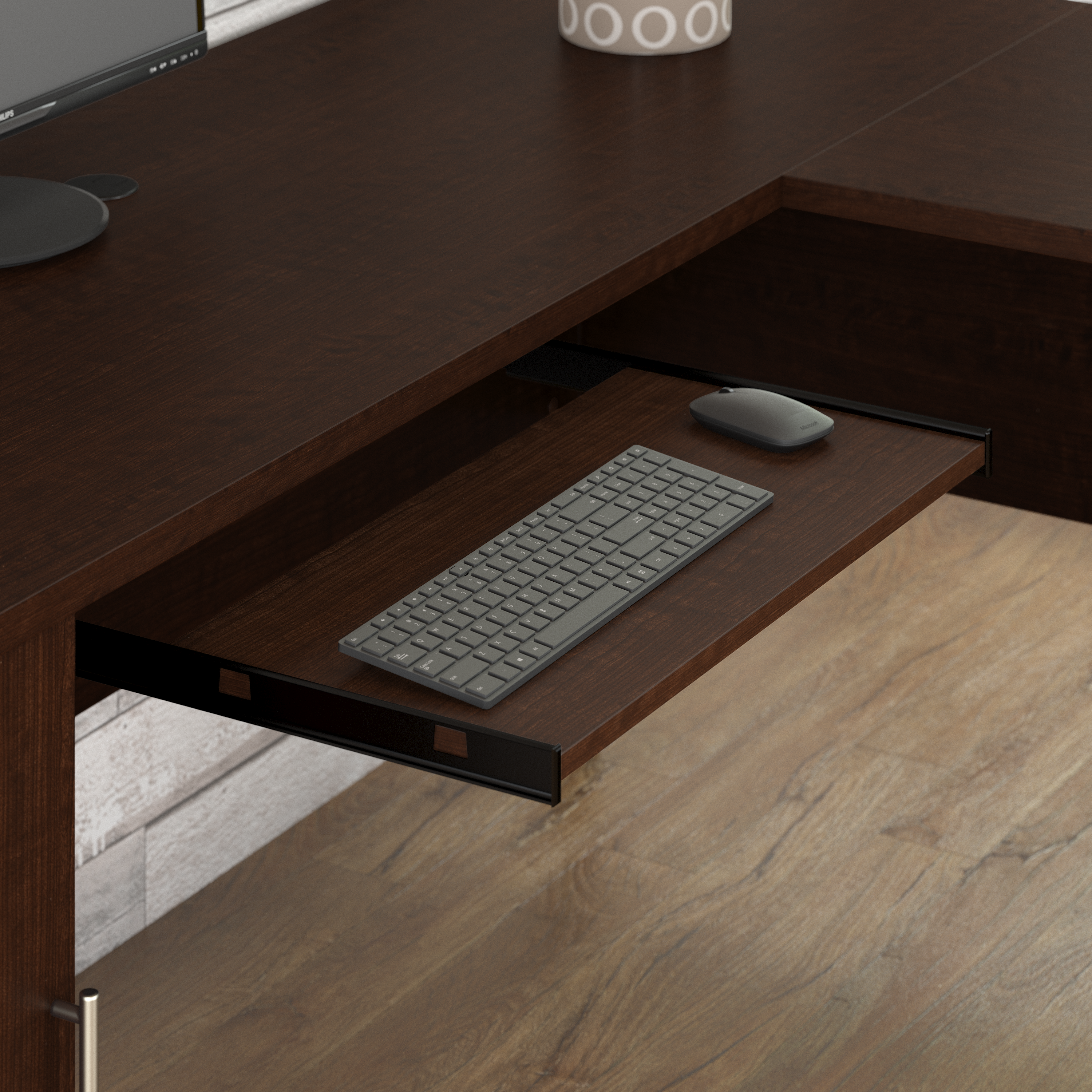 Shop Bush Furniture Somerset 60W L Shaped Desk with Storage 07 WC81830K #color_mocha cherry