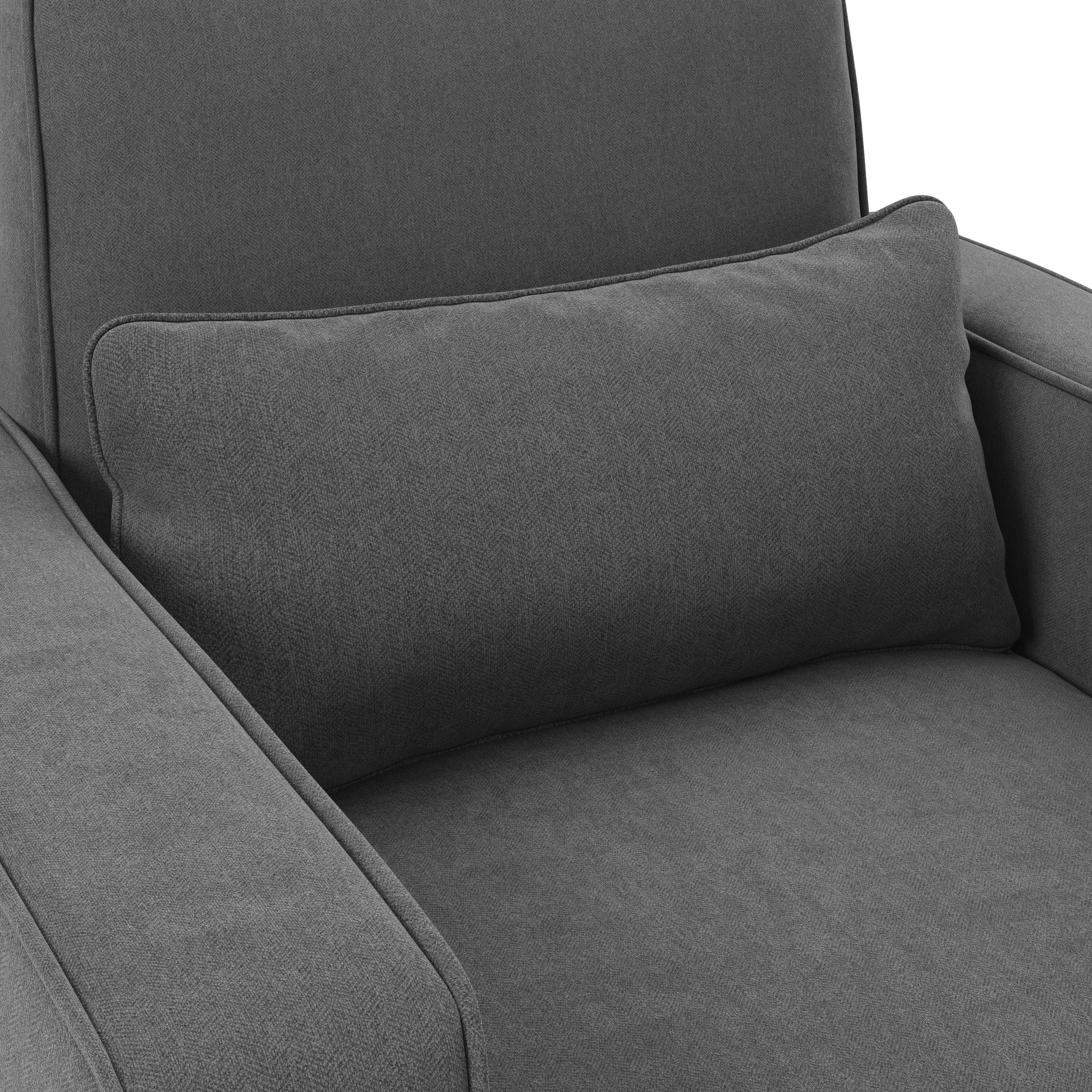 Shop Bush Furniture Stockton 102W Sectional Couch with Reversible Chaise Lounge, Accent Chair, and Ottoman 09 SKT021CGH #color_charcoal gray herringbone fabr