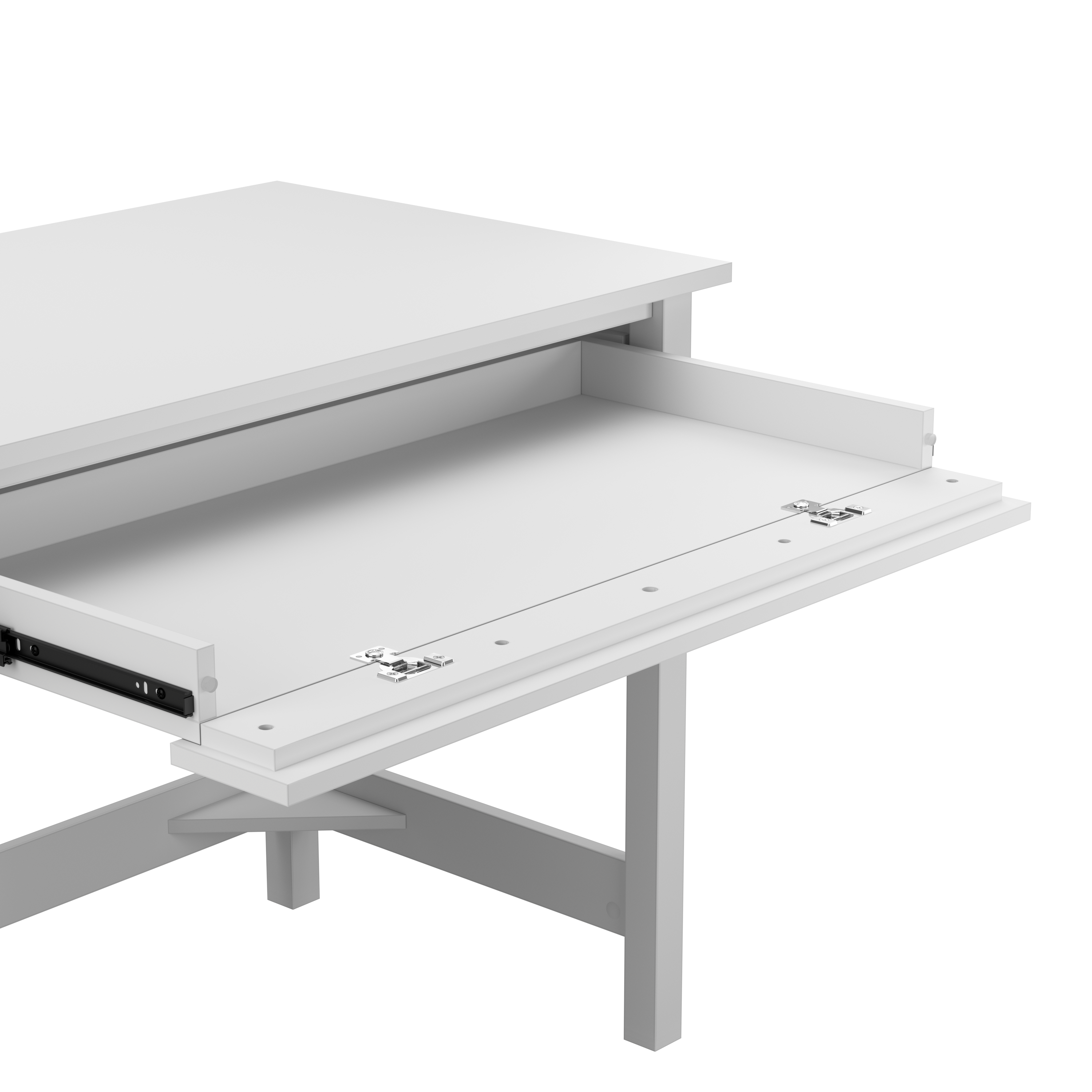 Shop Bush Furniture Broadview 54W Computer Desk with Shelves 07 BDD154WH-03 #color_pure white