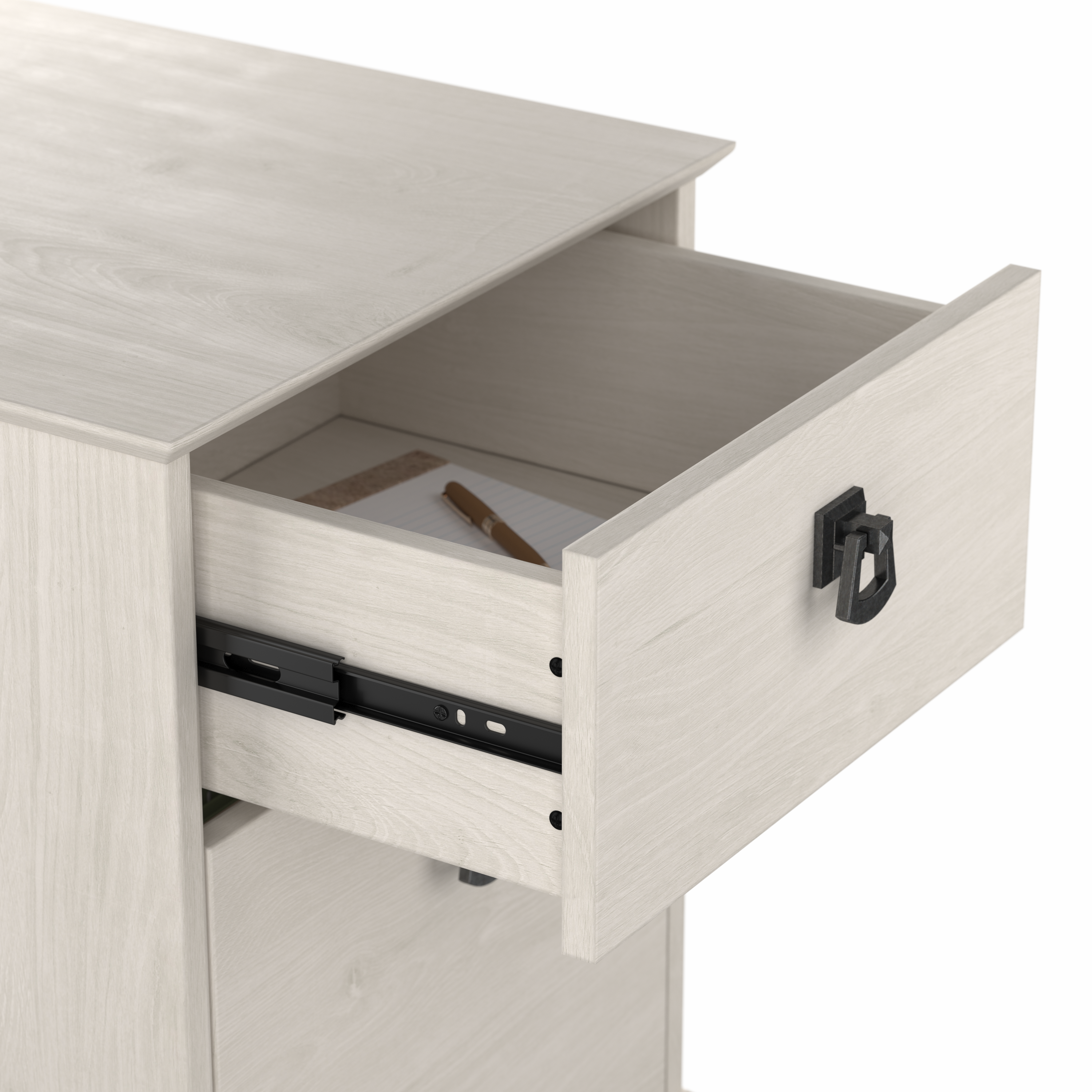 Shop Bush Furniture Homestead Farmhouse Mobile File Cabinet 08 HOF117LW-03 #color_linen white oak