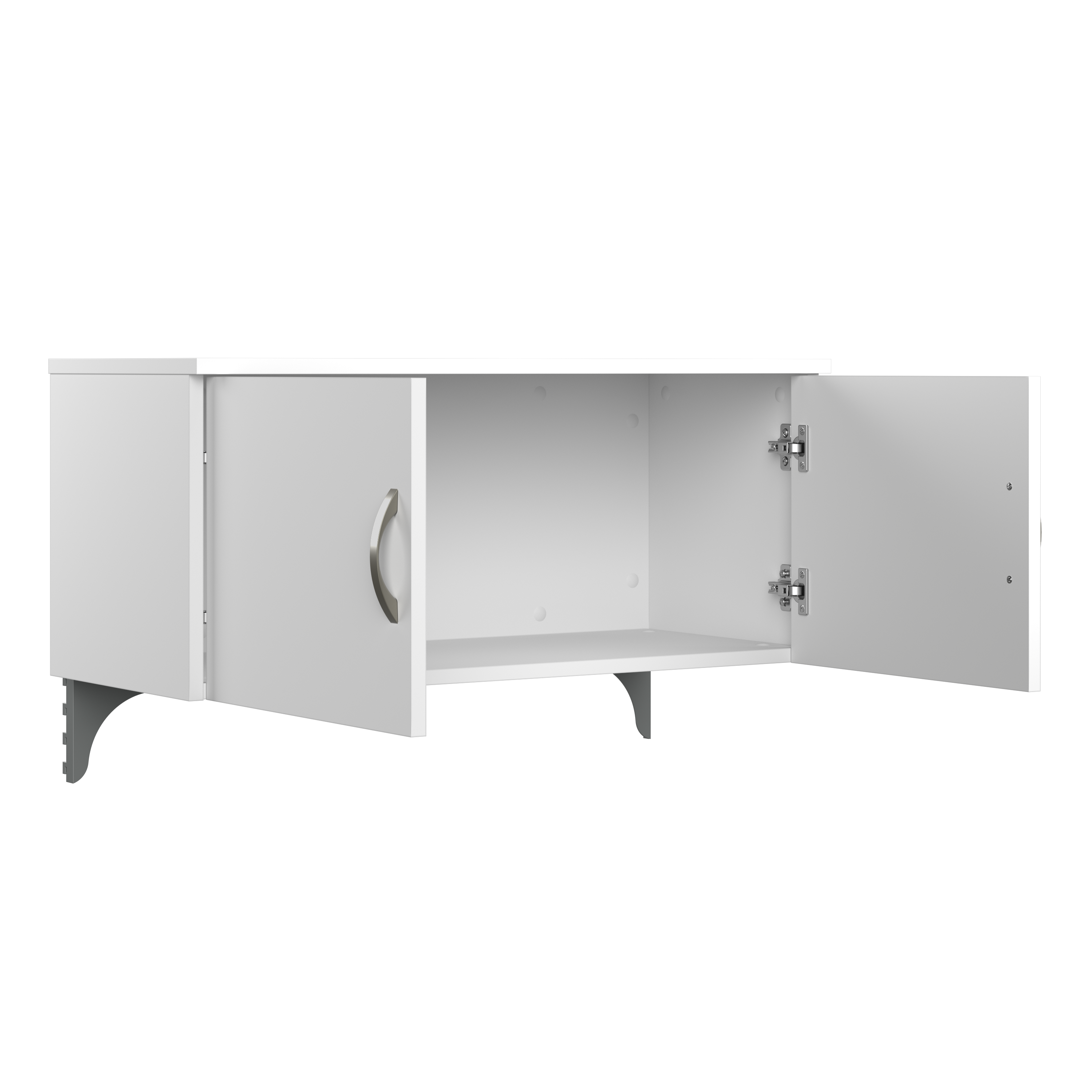 Shop Bush Business Furniture Office in an Hour 65W L Shaped Cubicle Desk with Storage, Drawers, and Organizers 04 WC36194-03STGK #color_pure white