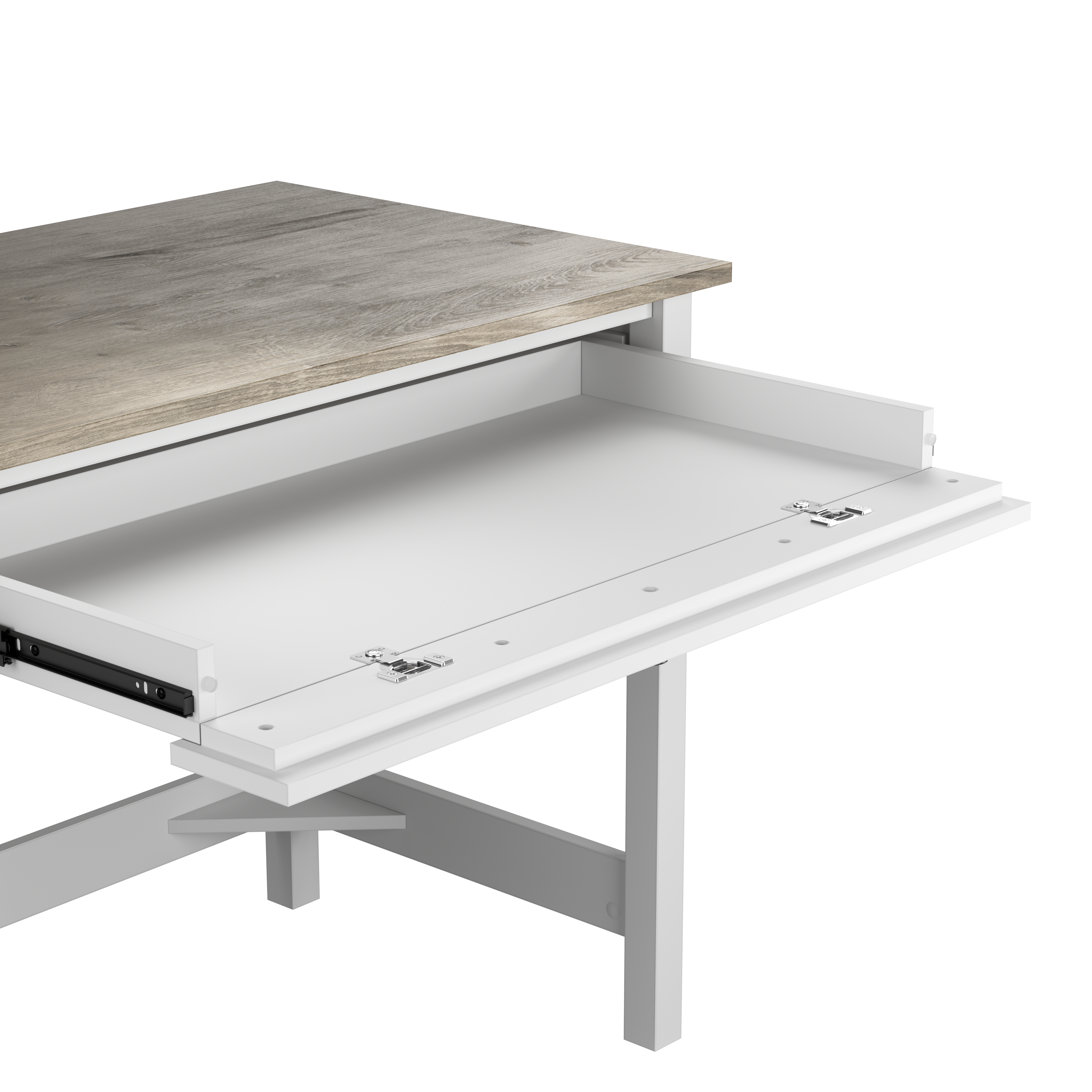 Shop Bush Furniture Mayfield 54W Computer Desk with Shelves 08 MAD154GW2-03 #color_shiplap gray/pure white