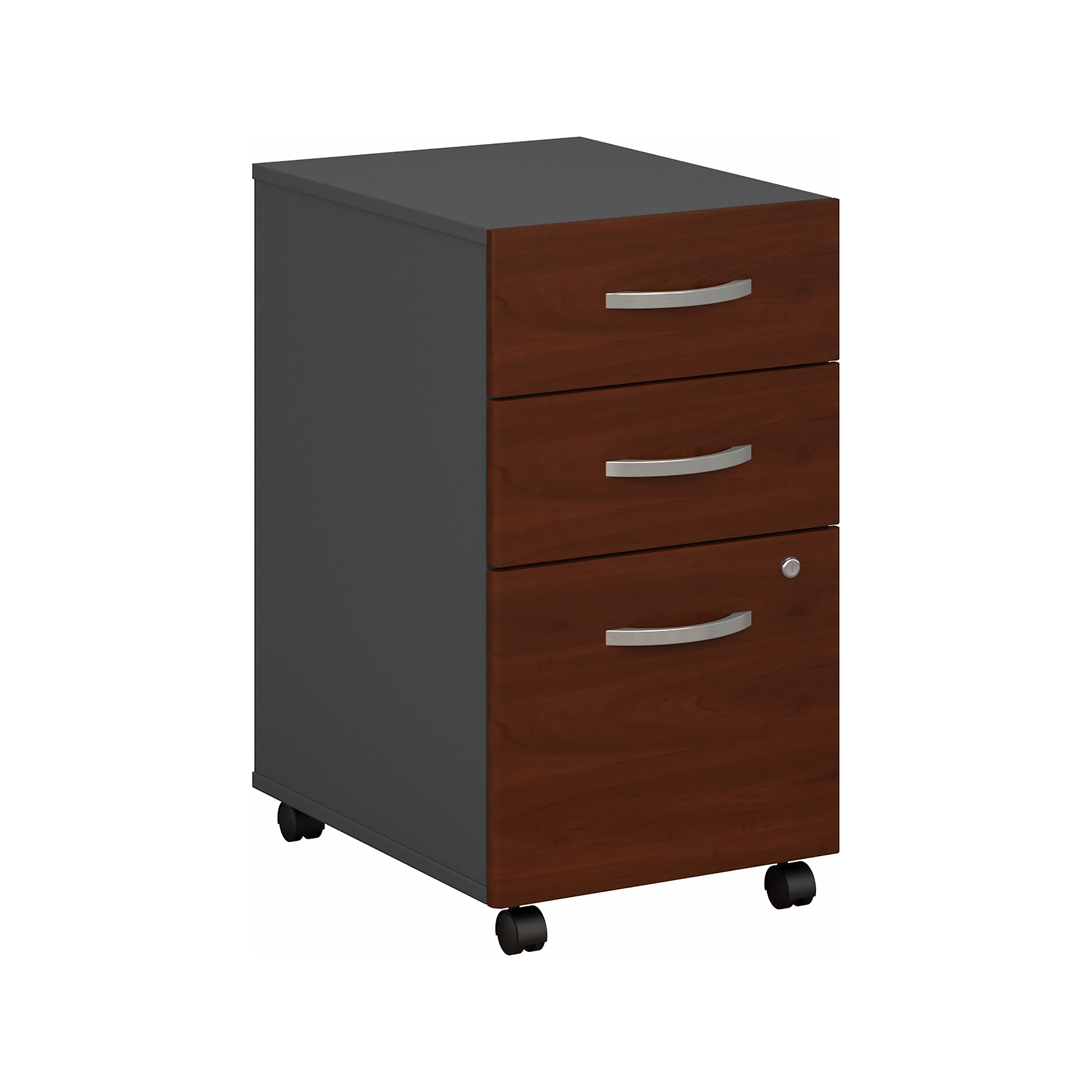 Shop Bush Business Furniture Series C 3 Drawer Mobile File Cabinet - Assembled 02 WC24453SU #color_hansen cherry/graphite gray