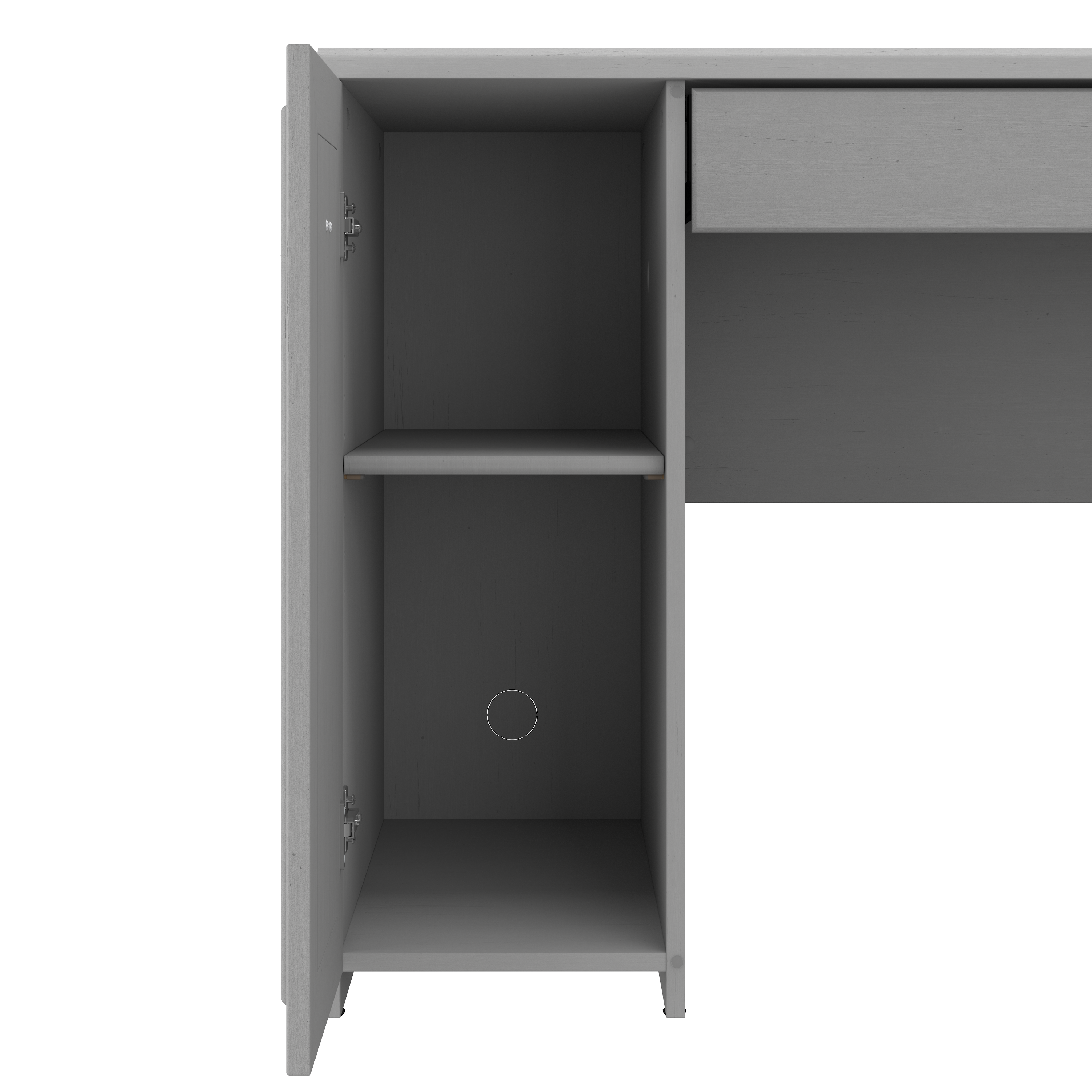 Shop Bush Furniture Fairview 60W L Shaped Desk with Drawers and Storage Cabinet 08 WC53530-03K #color_cape cod gray