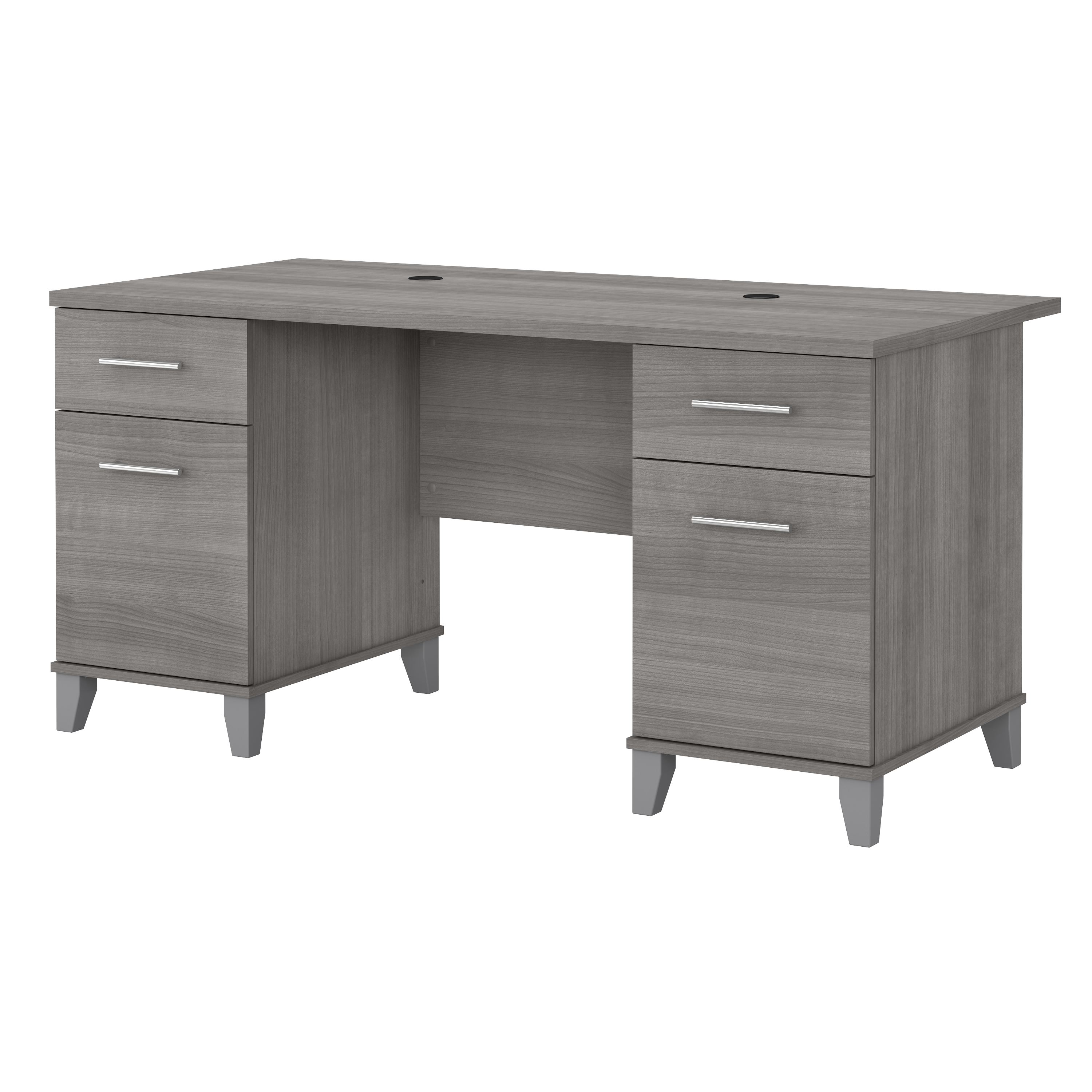 Shop Bush Furniture Somerset 60W Office Desk with Drawers 02 WC81228K #color_platinum gray