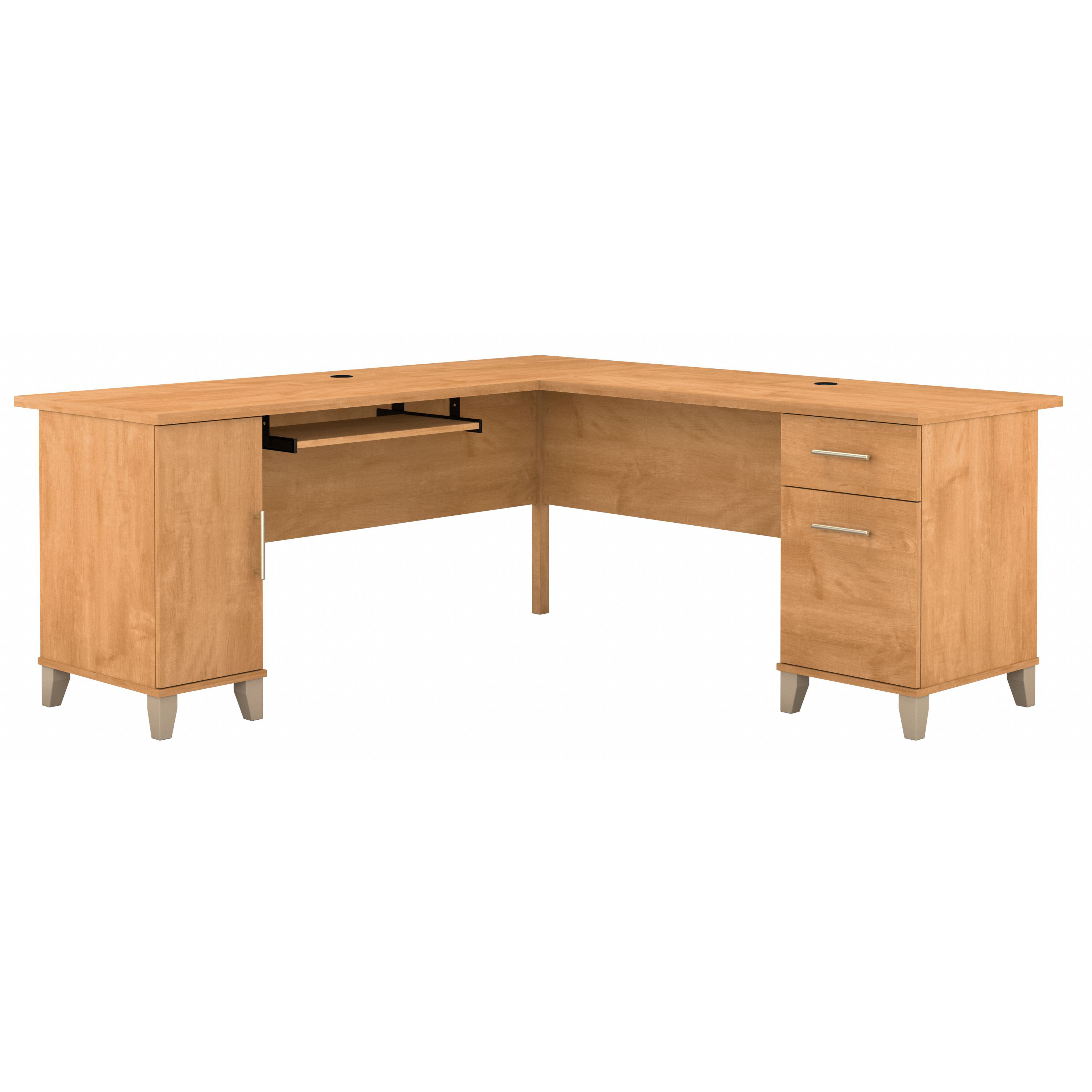 Shop Bush Furniture Somerset 72W L Shaped Desk with Storage 02 WC81410K #color_maple cross