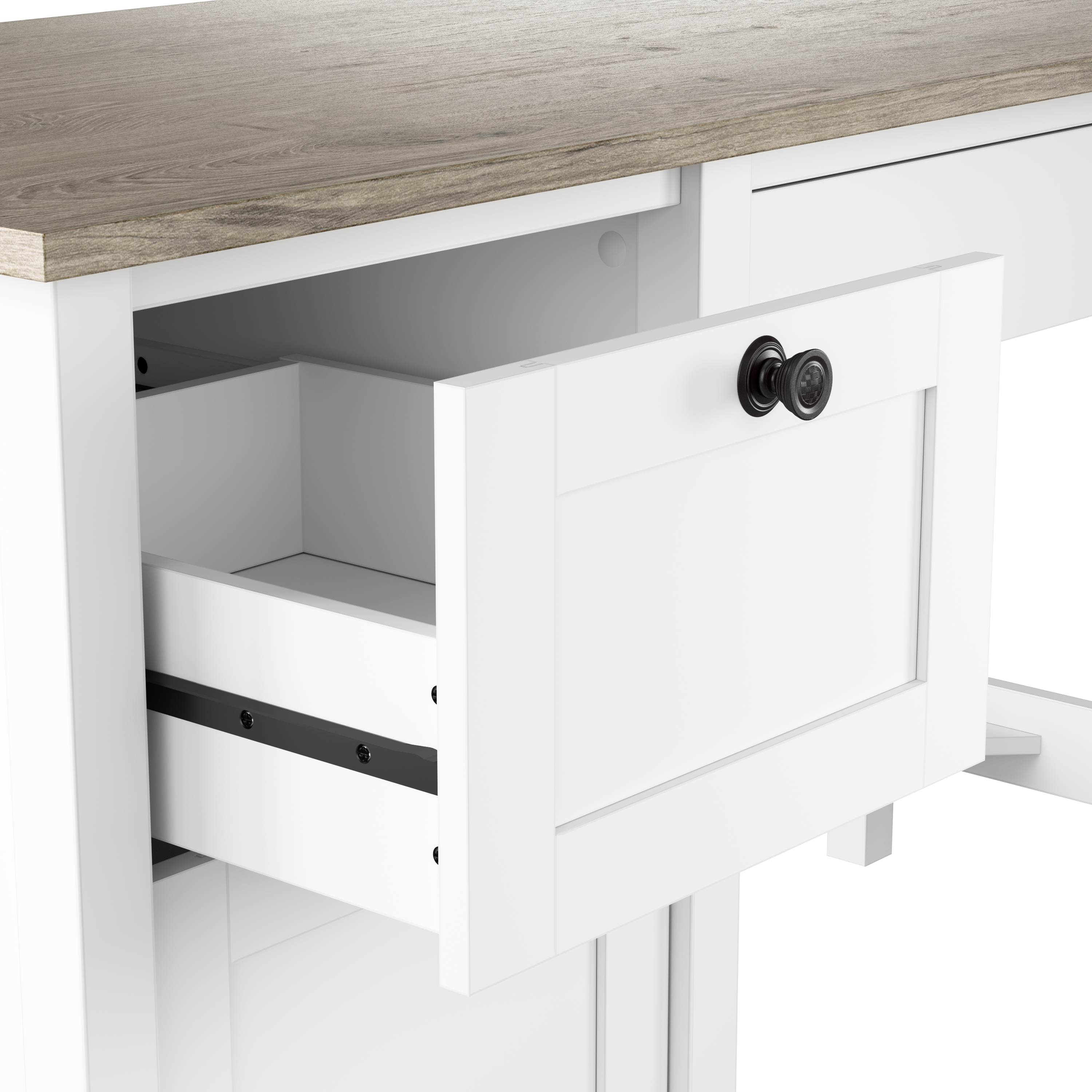 Shop Bush Furniture Mayfield 54W Computer Desk with Drawers 07 MAD254GW2-03 #color_shiplap gray/pure white