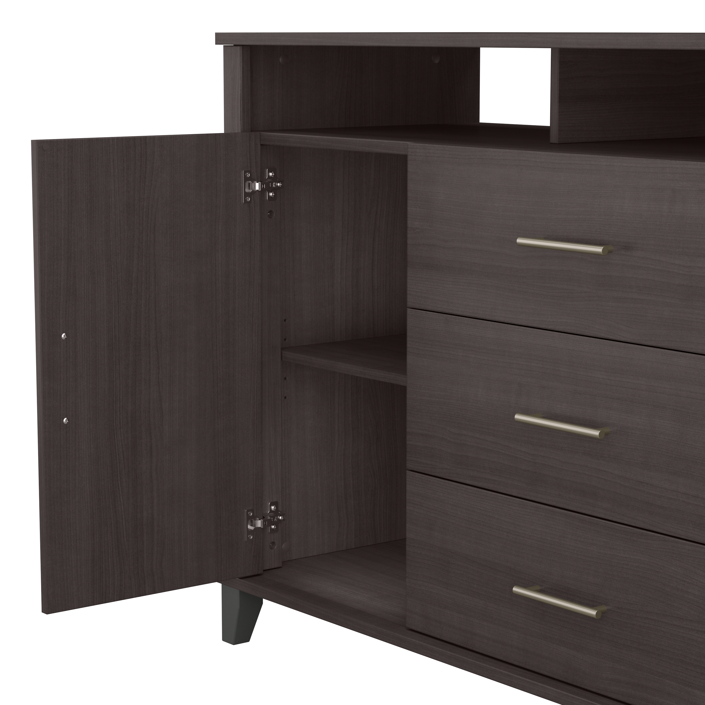 Shop Bush Furniture Somerset Tall TV Stand with Storage 08 STV148SGK-Z #color_storm gray