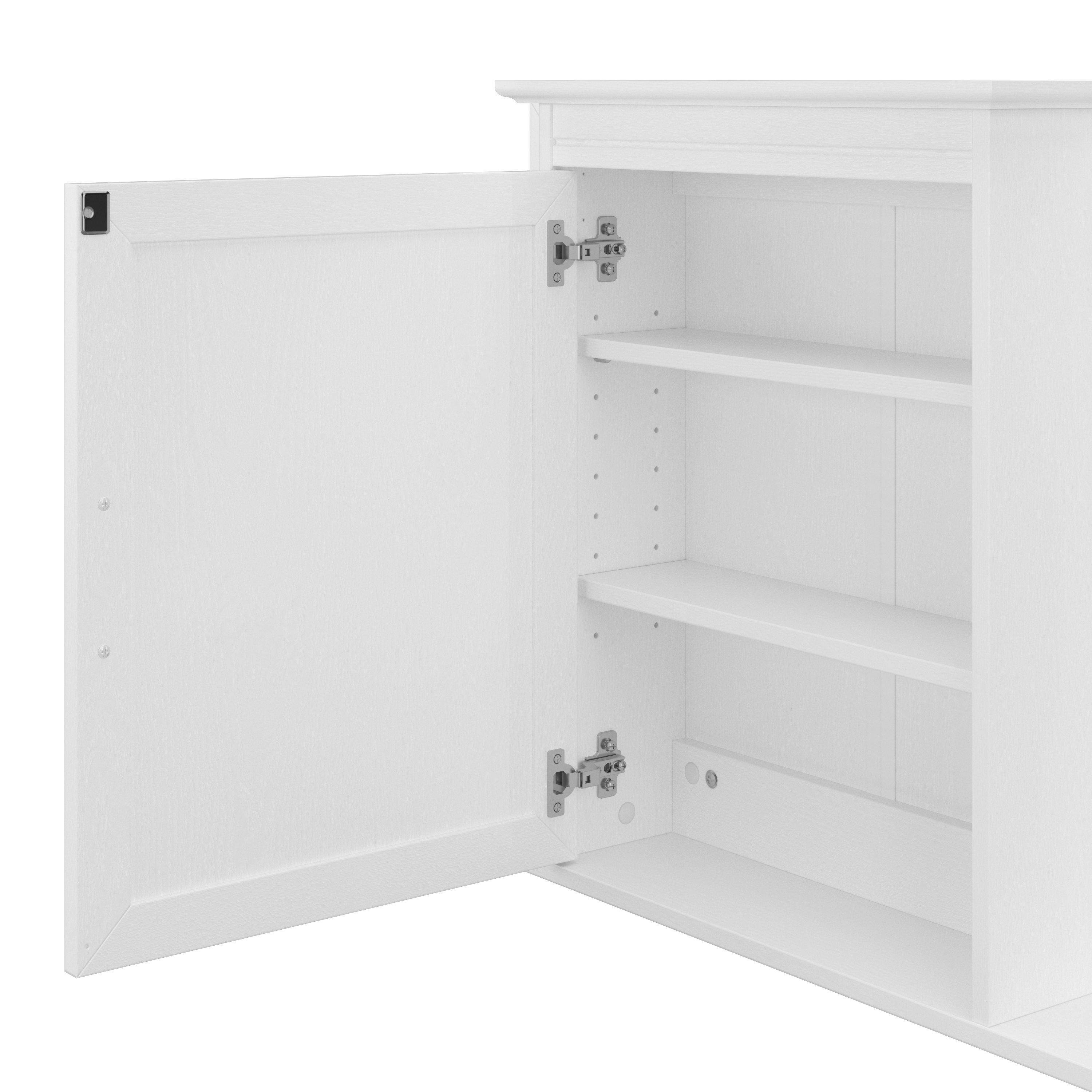 Shop Bush Furniture Key West 64W Double Vanity Set with Sinks and Medicine Cabinets 07 KWS042WAS #color_white ash