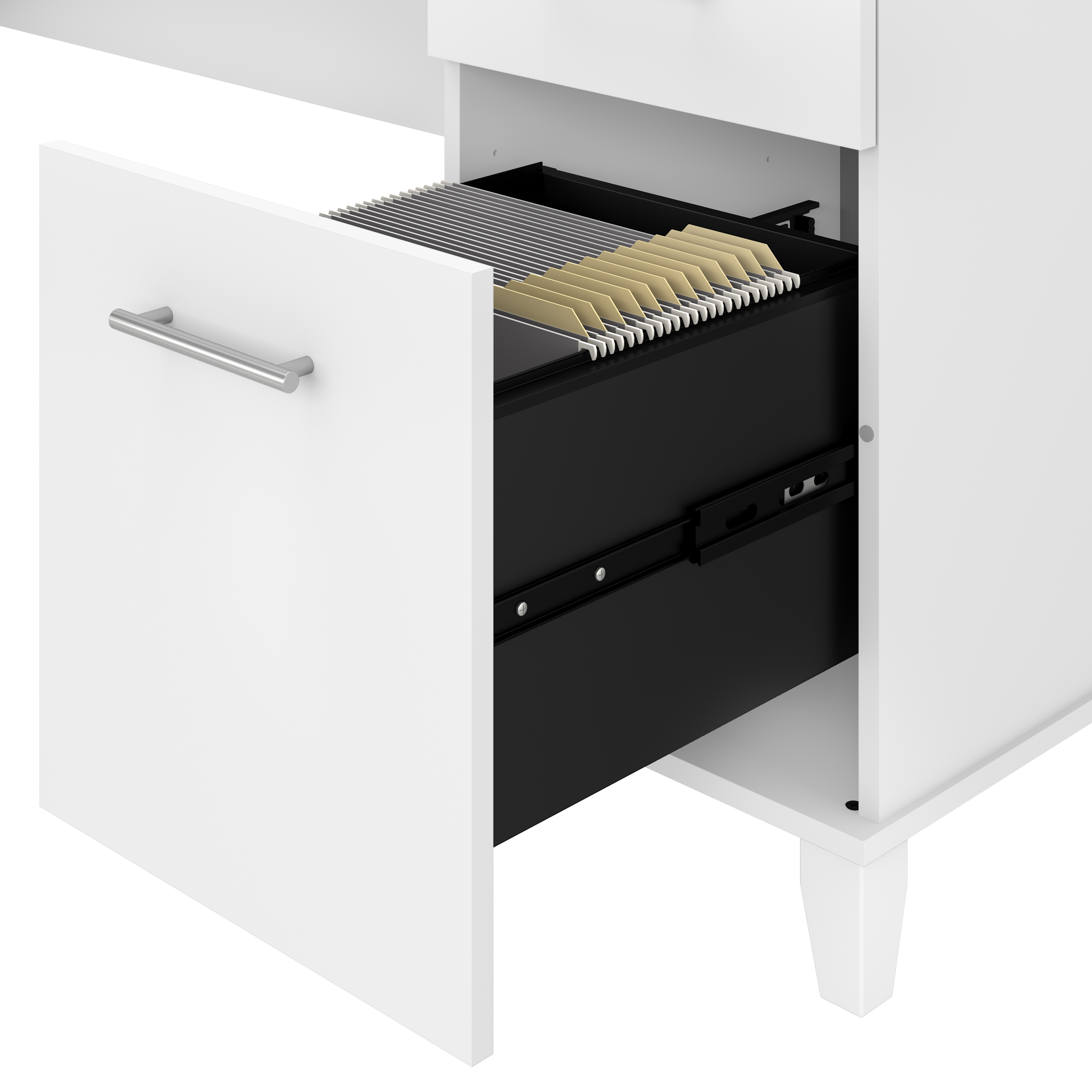 Shop Bush Furniture Somerset 60W L Shaped Desk with Storage 04 WC81930K #color_white