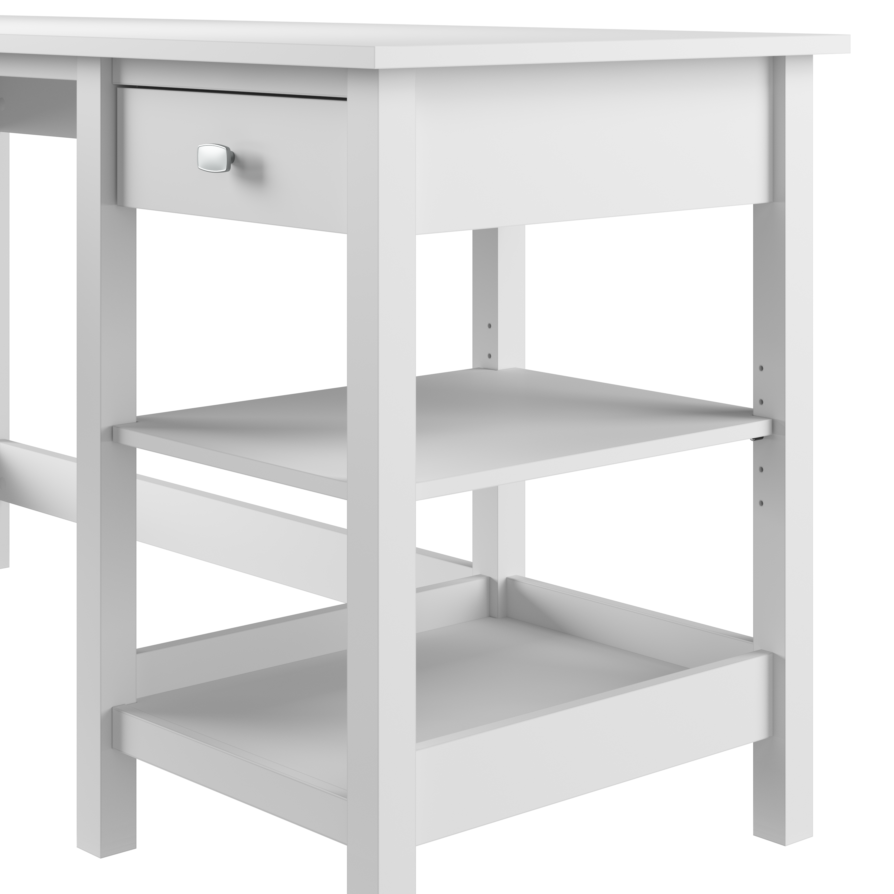 Shop Bush Furniture Broadview 60W L Shaped Computer Desk with Storage 08 BDD260WH-03 #color_pure white