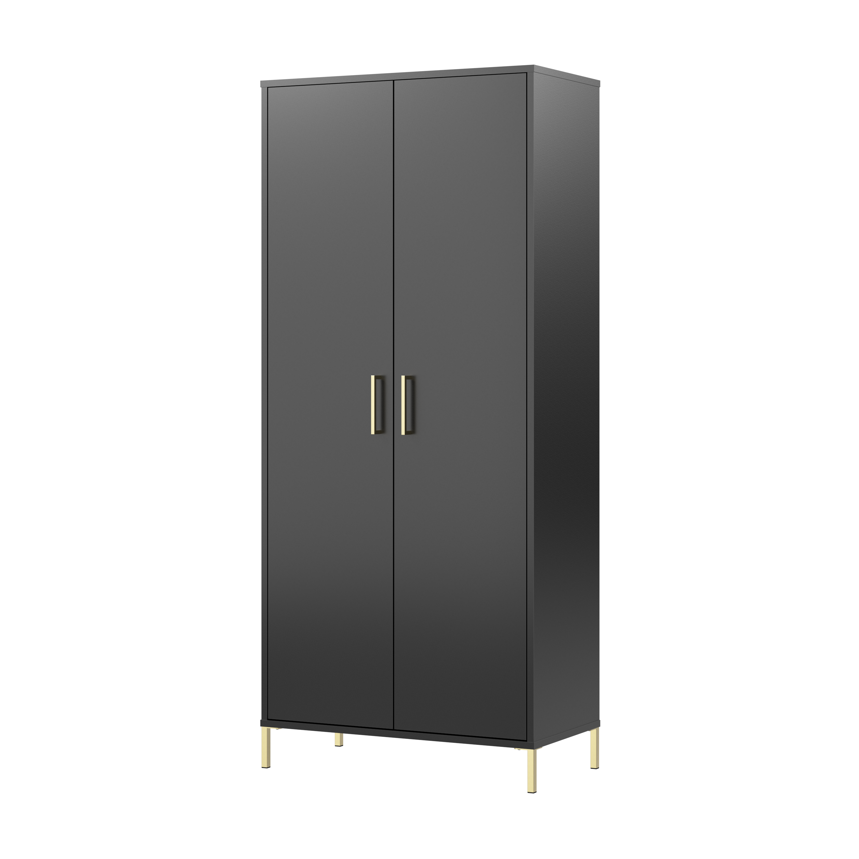 Shop Bush Furniture Soho Tall Storage Cabinet with Doors 02 SHS129BL-Z #color_black stipple