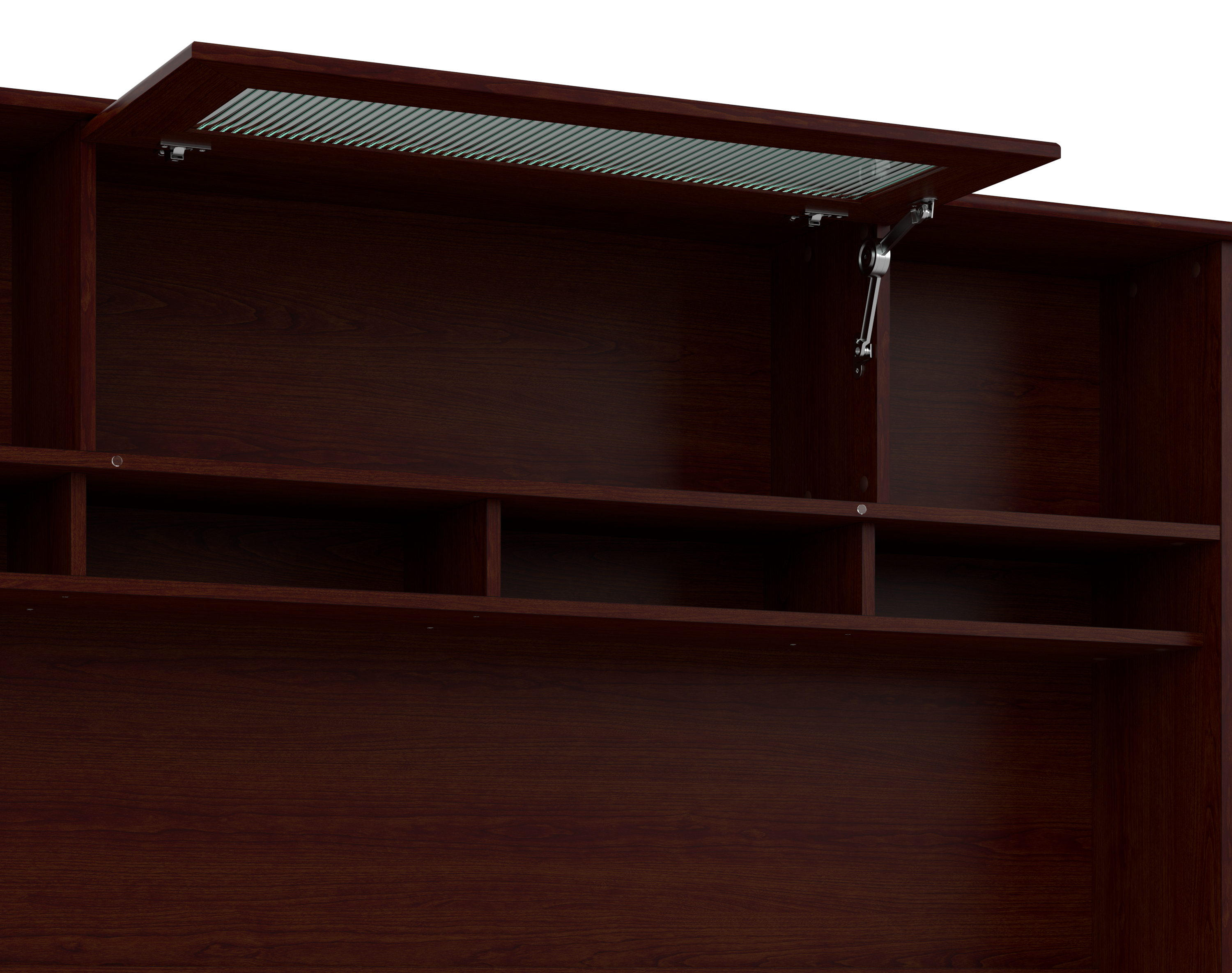 Shop Bush Furniture Cabot 72W L Shaped Computer Desk with Hutch and Drawers 07 CAB053HVC #color_harvest cherry