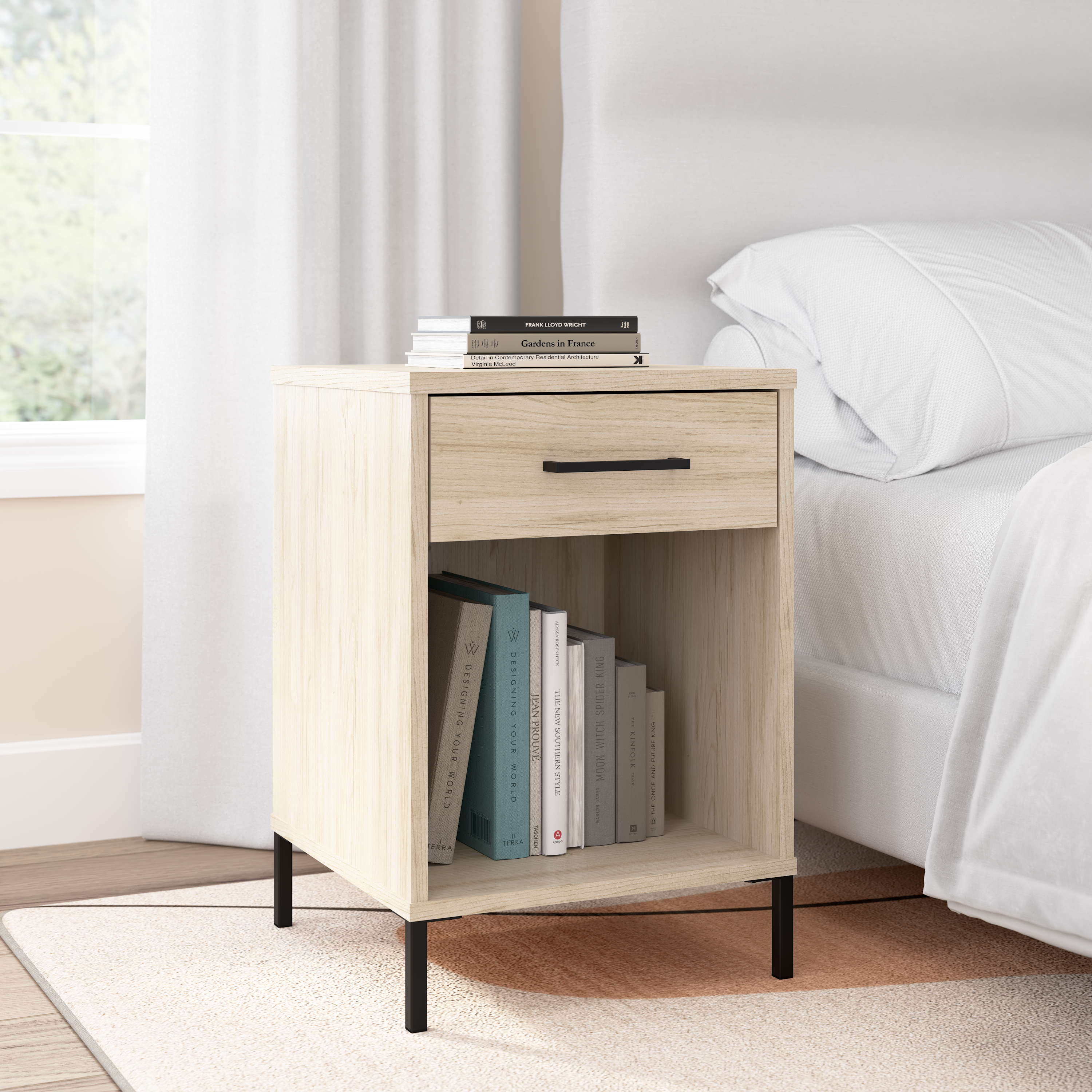 Shop Bush Furniture Essence Nightstand 01 EST116NE-Z #color_natural elm