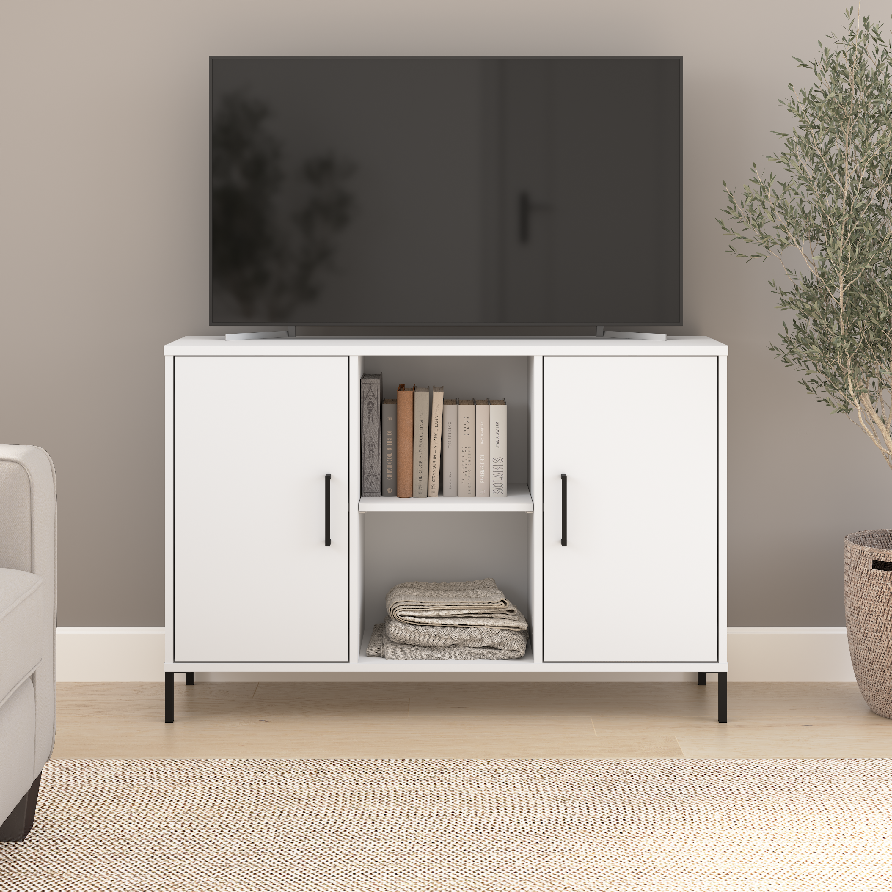 Shop Bush Furniture Soho 43W TV Stand 01 SHS143WH-Z1 #color_white