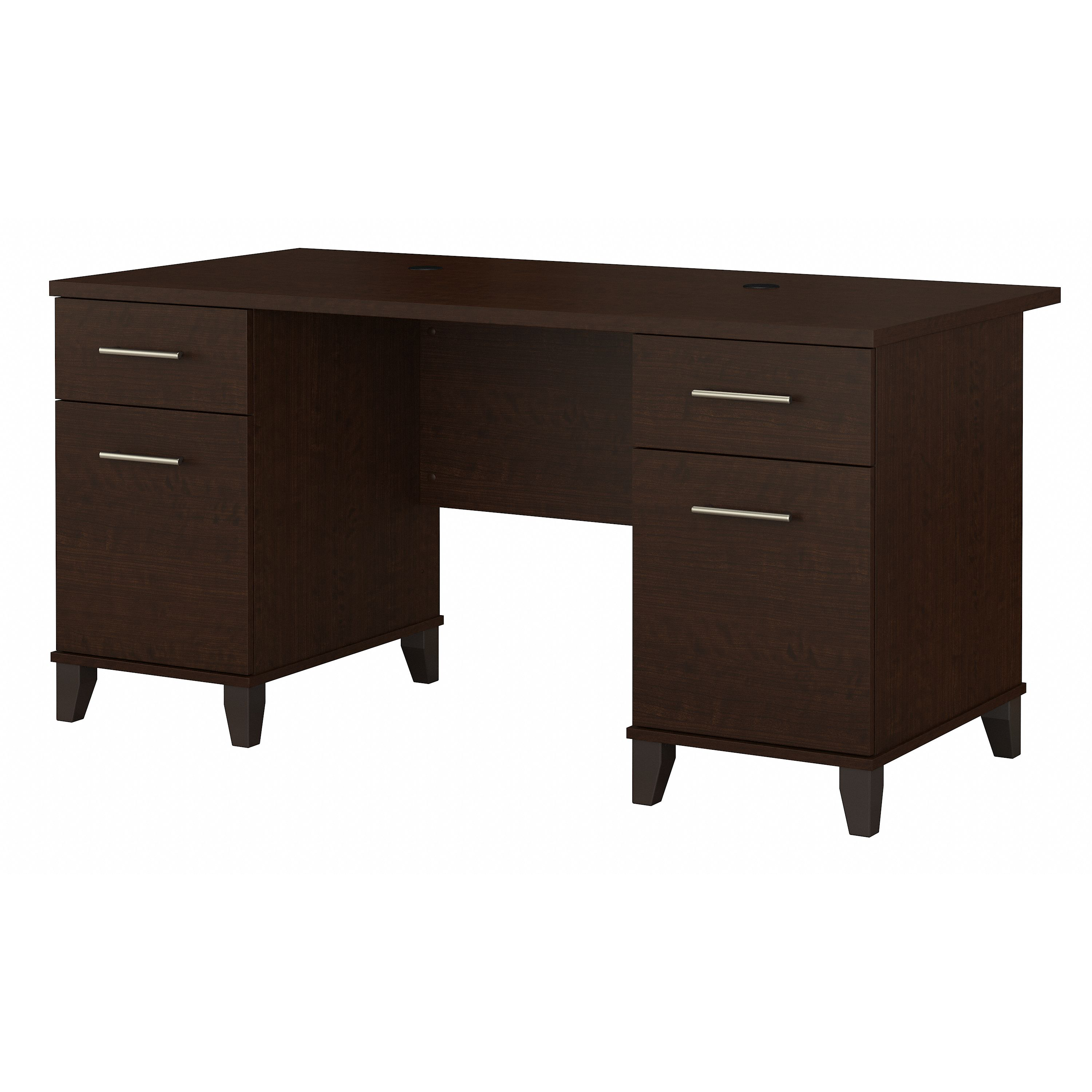 Shop Bush Furniture Somerset 60W Office Desk with Drawers 02 WC81828K #color_mocha cherry