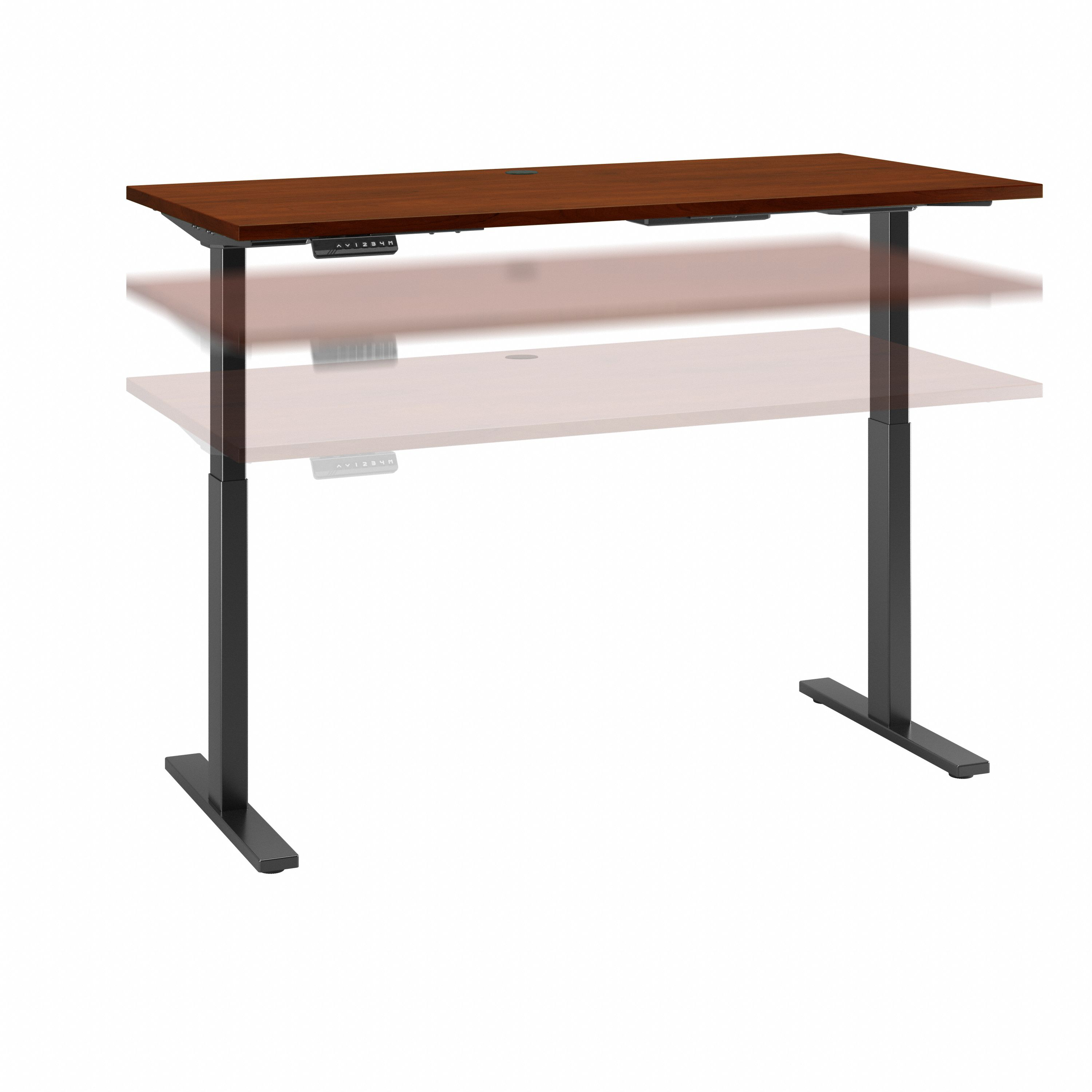 Shop Move 60 Series by Bush Business Furniture 60W x 30D Height Adjustable Standing Desk 02 M6S6030HCBK #color_hansen cherry/black powder coat