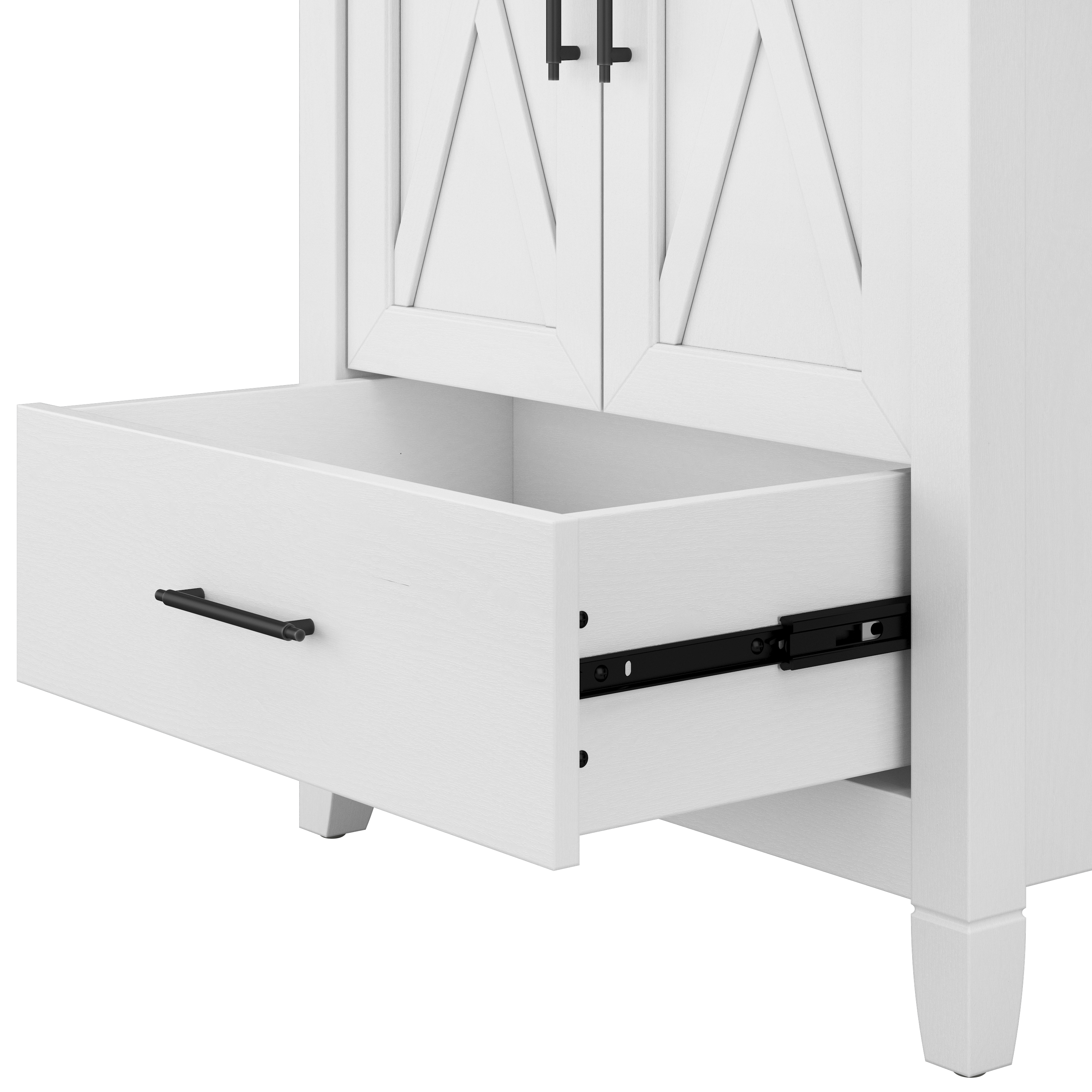 Shop Bush Furniture Key West 24W Bathroom Vanity with Sink 04 KWVN124WAS-03K #color_white ash