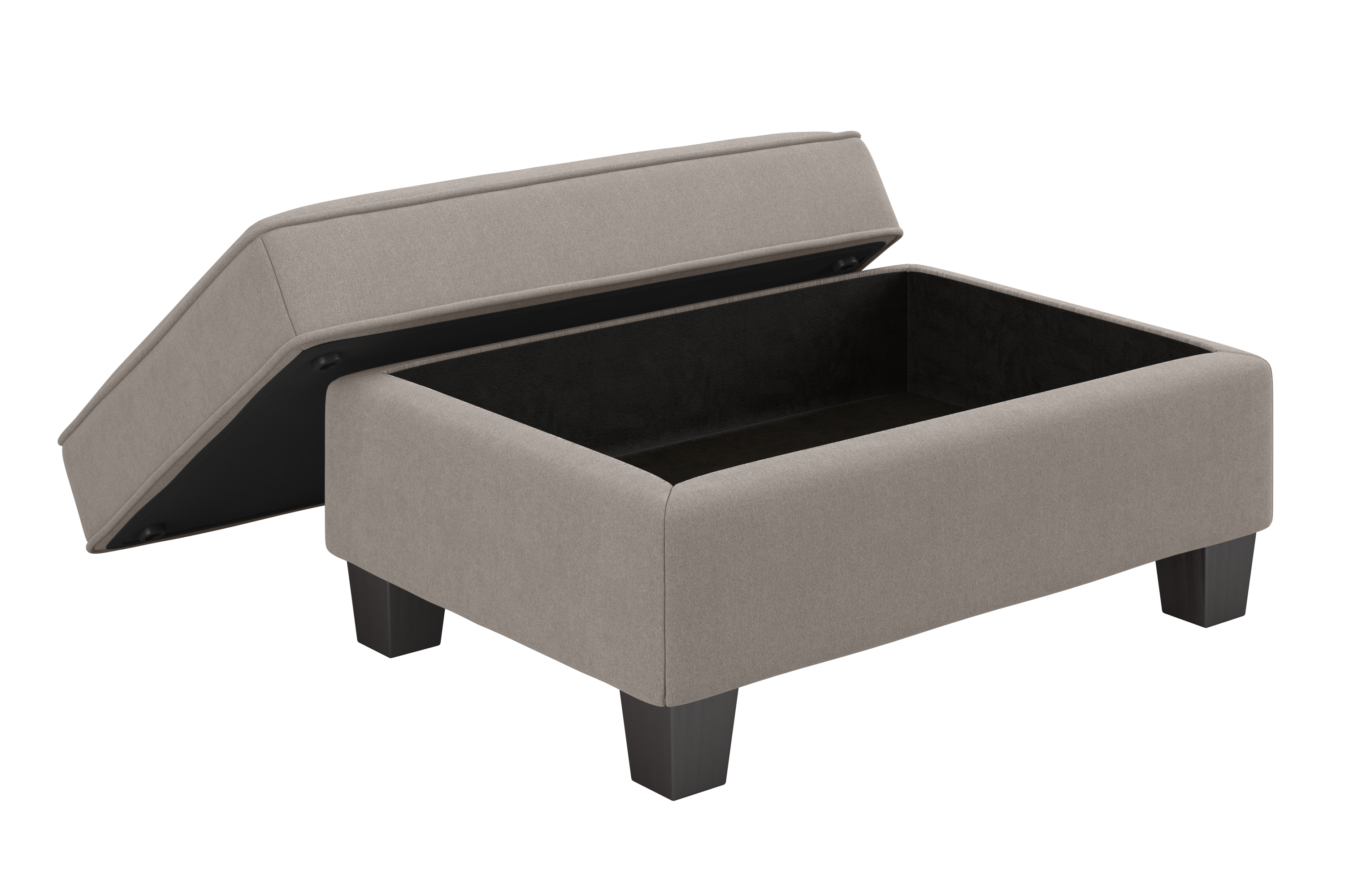 Shop Bush Furniture Stockton Storage Ottoman 07 SNO34SBGH-Z #color_beige herringbone fabric