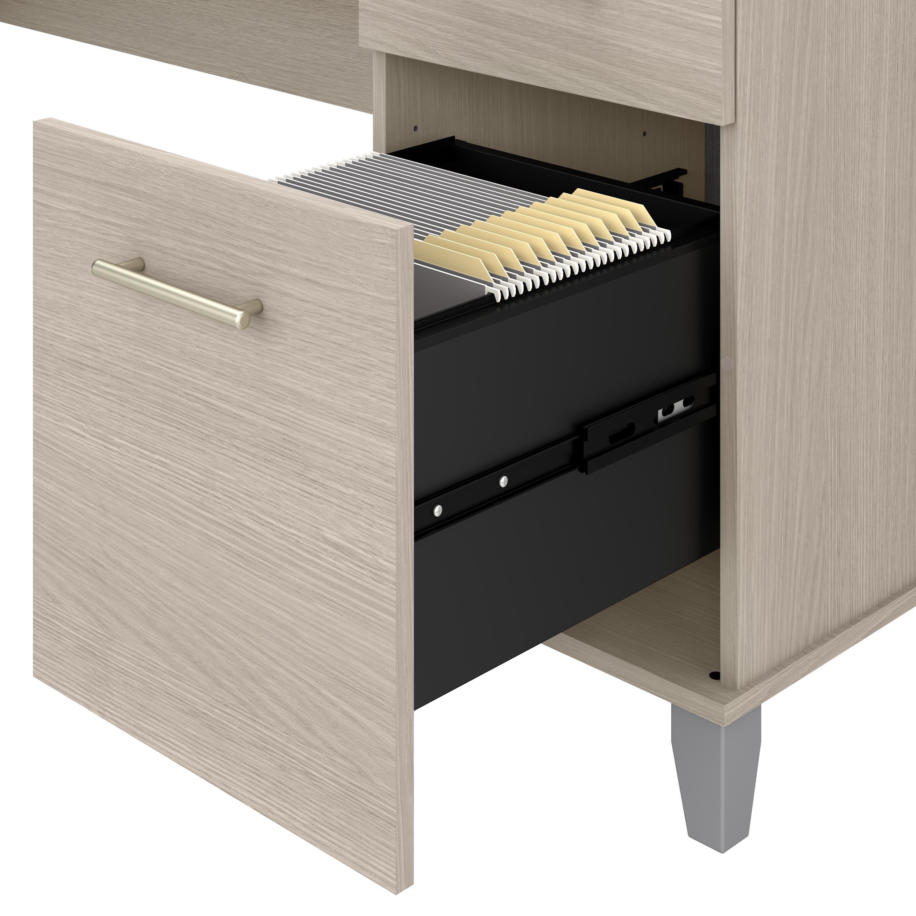 Shop Bush Furniture Somerset 72W Office Desk with Drawers 08 WC81172 #color_sand oak