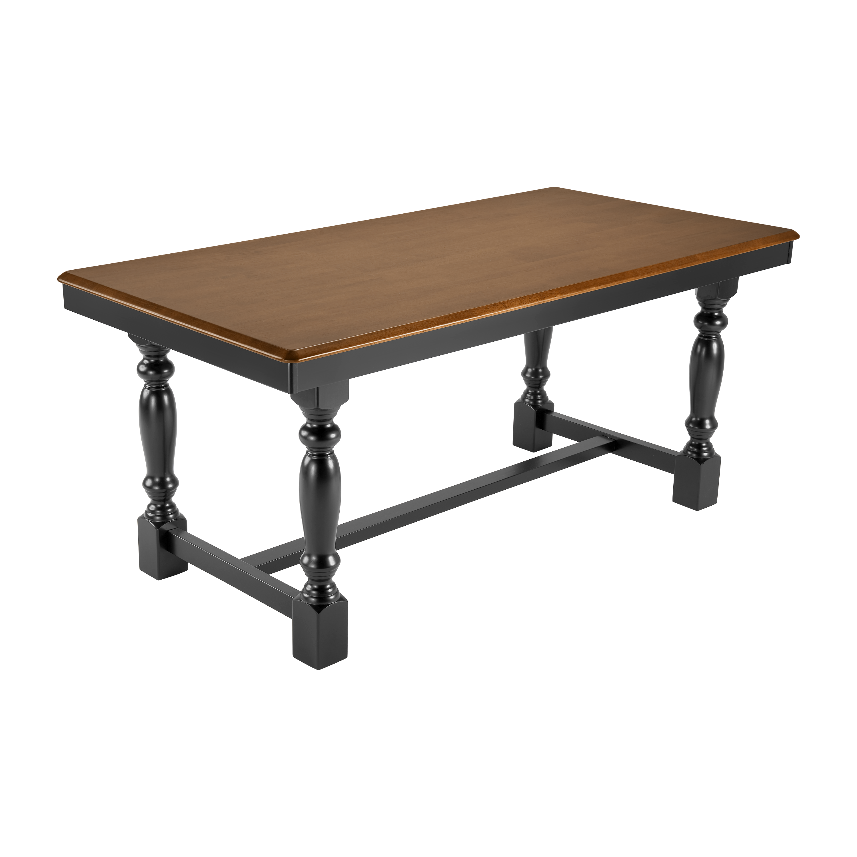 Shop Bush Furniture Sterling 67W Squire Trestle Dining Table 02 SLT01BMB-03K #color_burnished medium brown/black paint