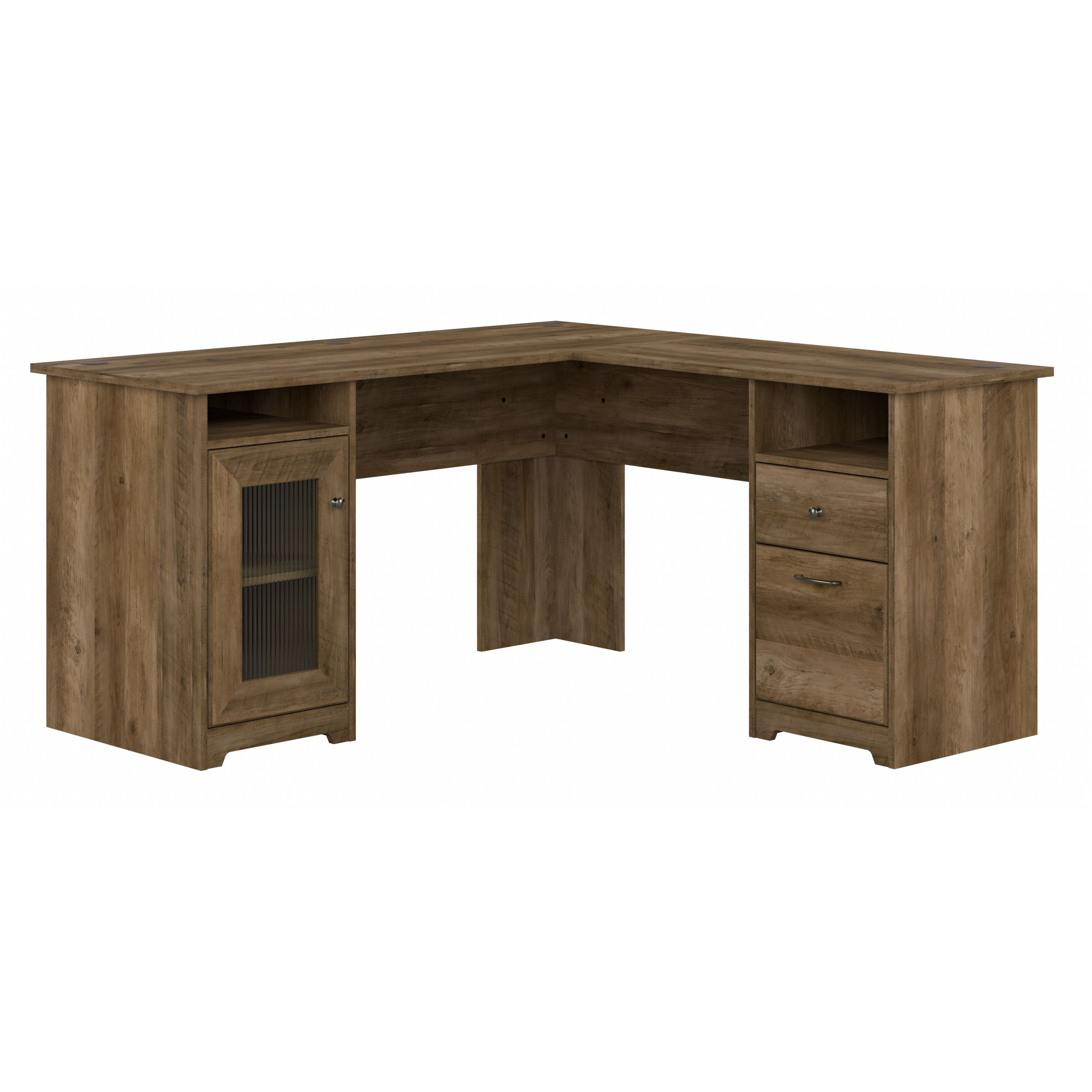 Shop Bush Furniture Cabot 60W L Shaped Computer Desk with Storage 02 WC31530K #color_reclaimed pine