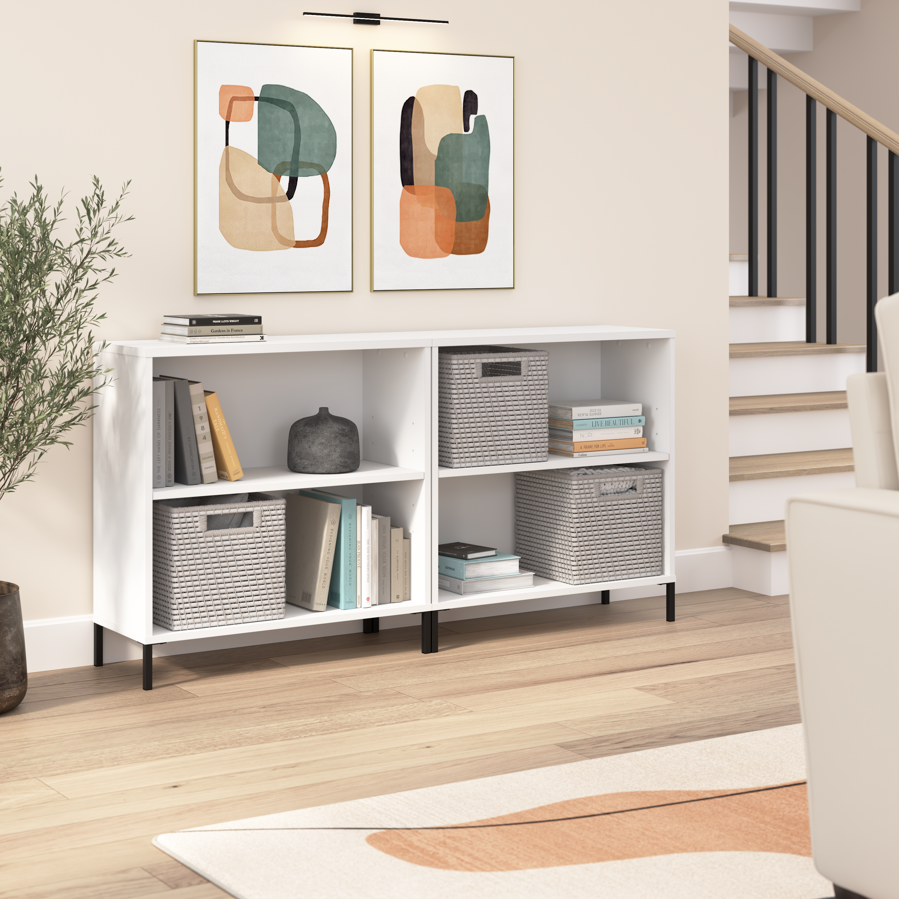 Shop Bush Furniture Essence 2 Shelf Bookcase 08 ESB229WH #color_white