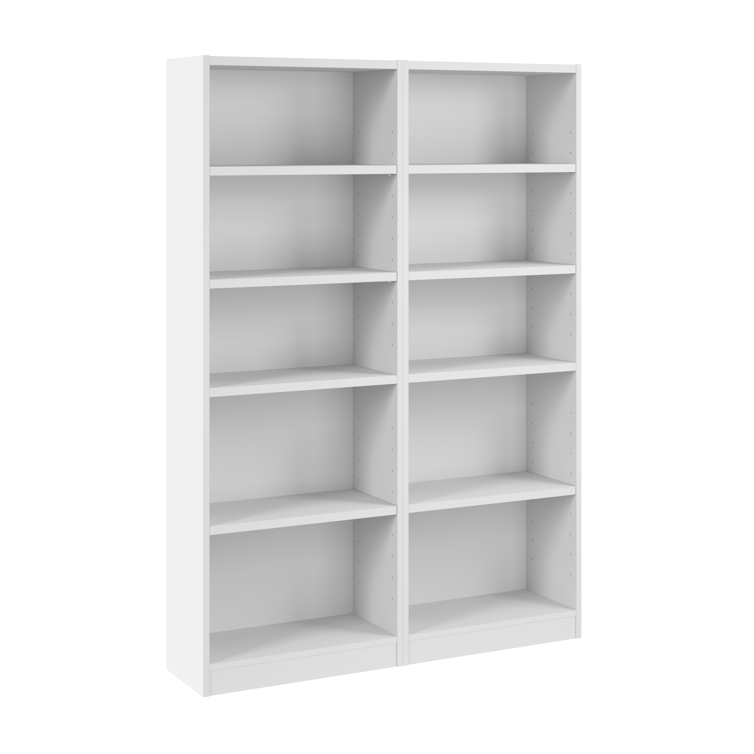 Shop Bush Furniture Universal 25W Tall 5 Shelf Bookcase - Set of 2 02 UB006WH #color_white