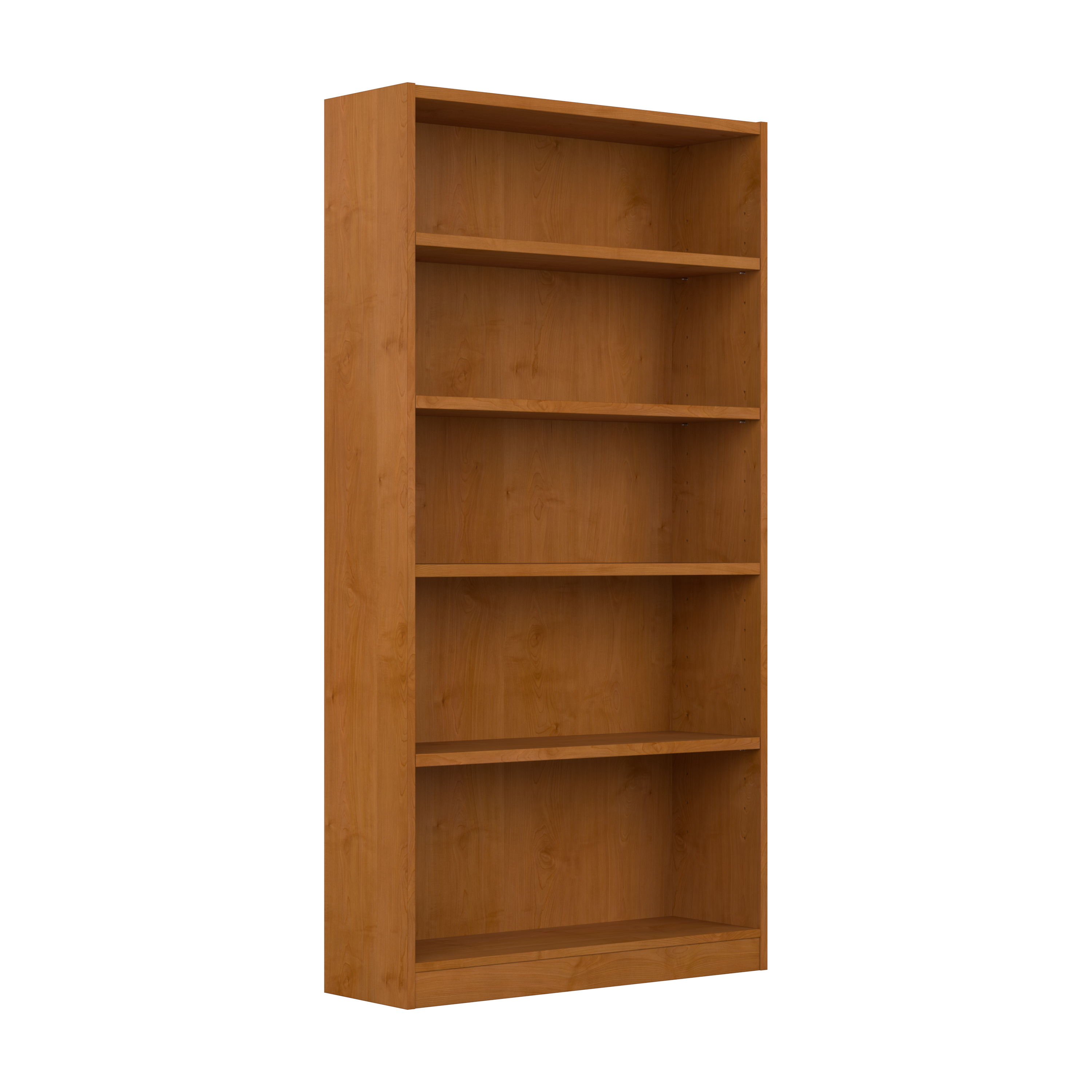 Shop Bush Furniture Universal Tall 5 Shelf Bookcase 02 WL12467 #color_natural cherry