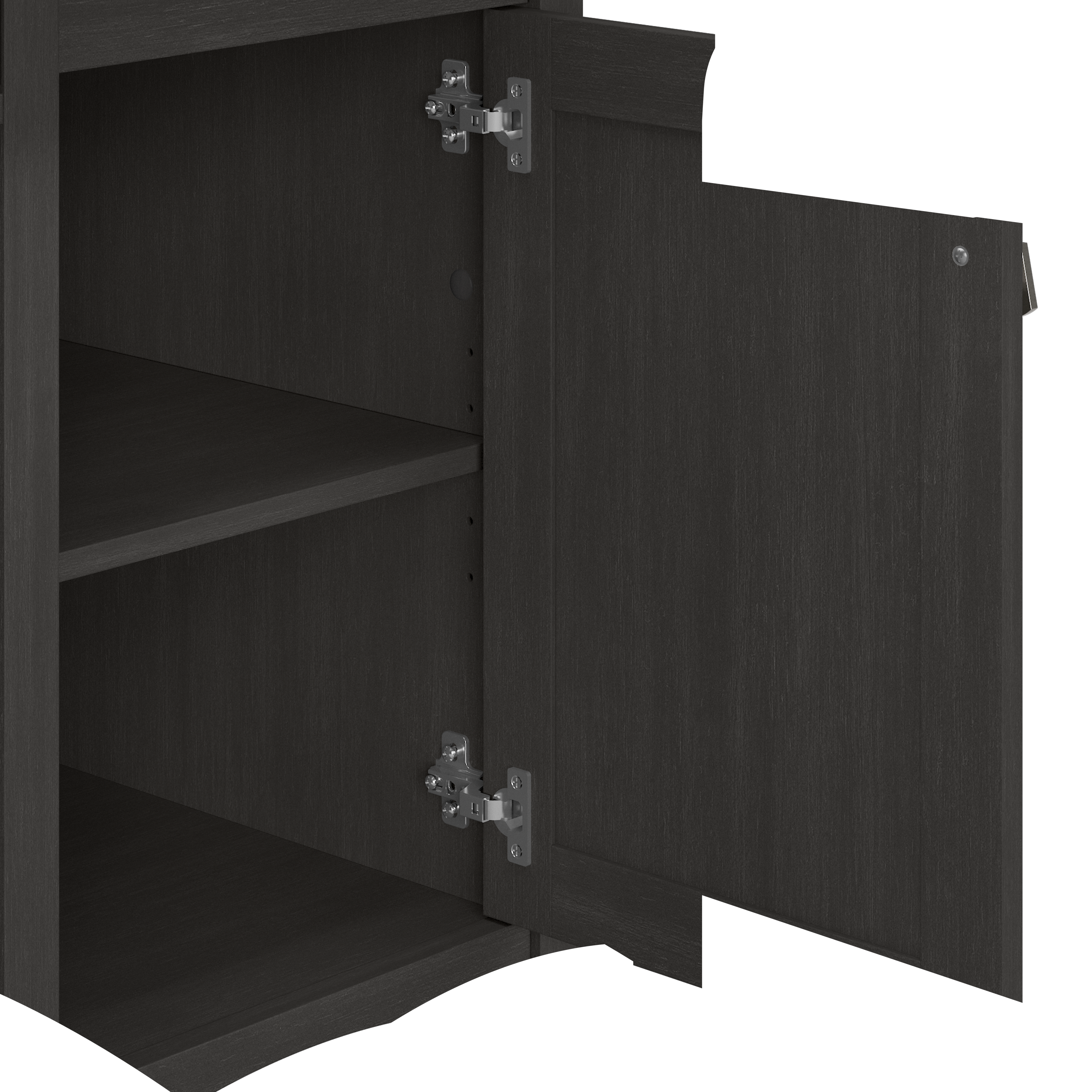 Shop Bush Furniture Salinas 55W Corner Desk with Lateral File Cabinet and 5 Shelf Bookcase 07 SAL013VB #color_vintage black