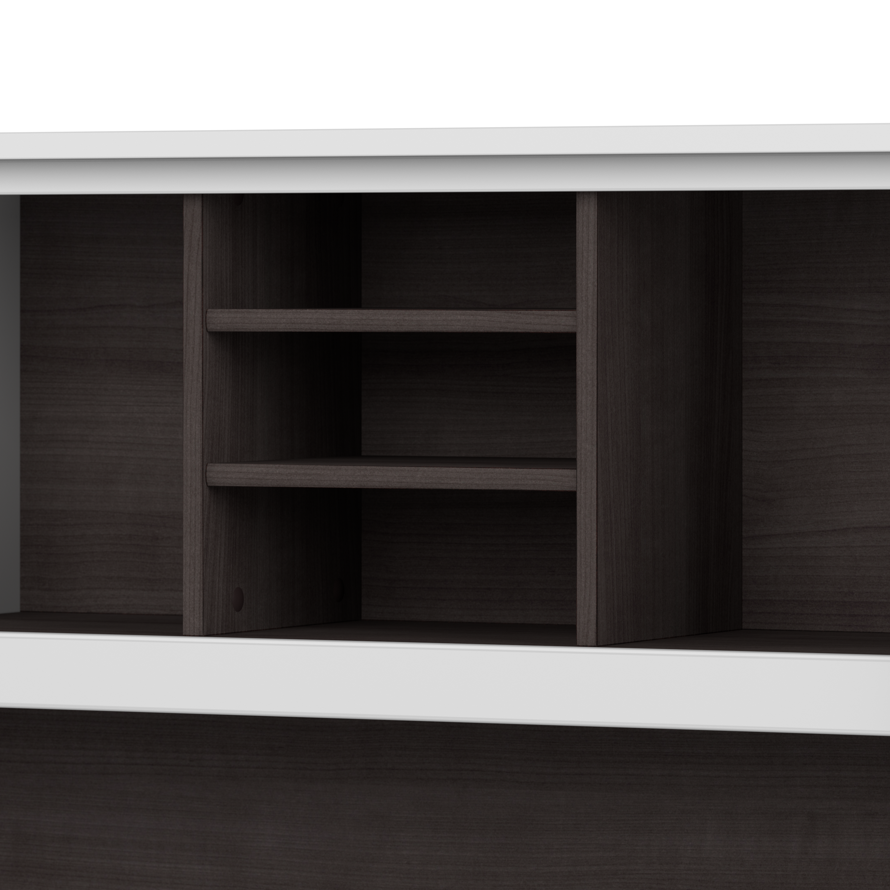 Shop Bush Furniture Somerset 72W L Shaped Desk with Hutch and 5 Shelf Bookcase 09 SET011SGWH #color_storm gray/white