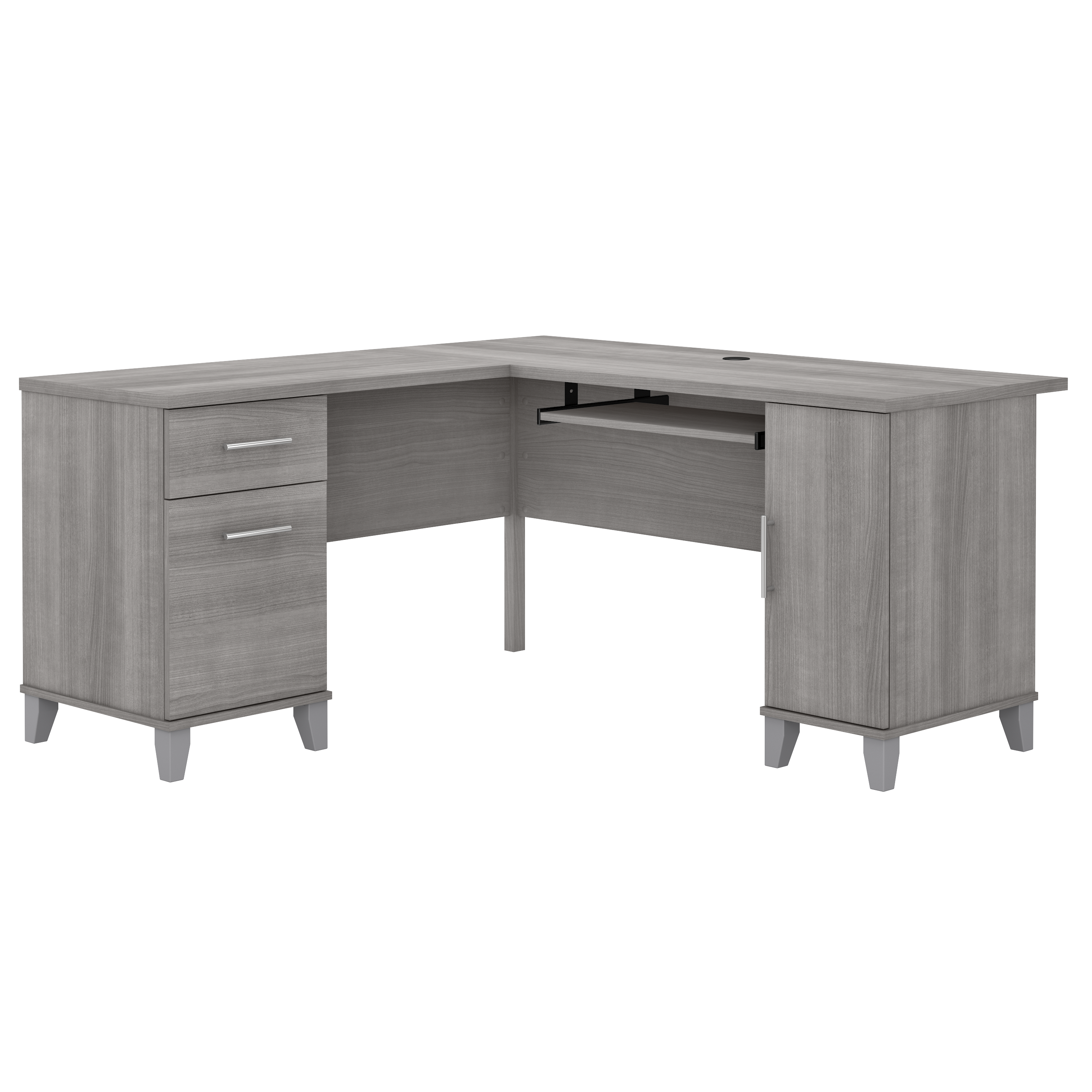 Shop Bush Furniture Somerset 60W L Shaped Desk with Storage 02 WC81230K #color_platinum gray