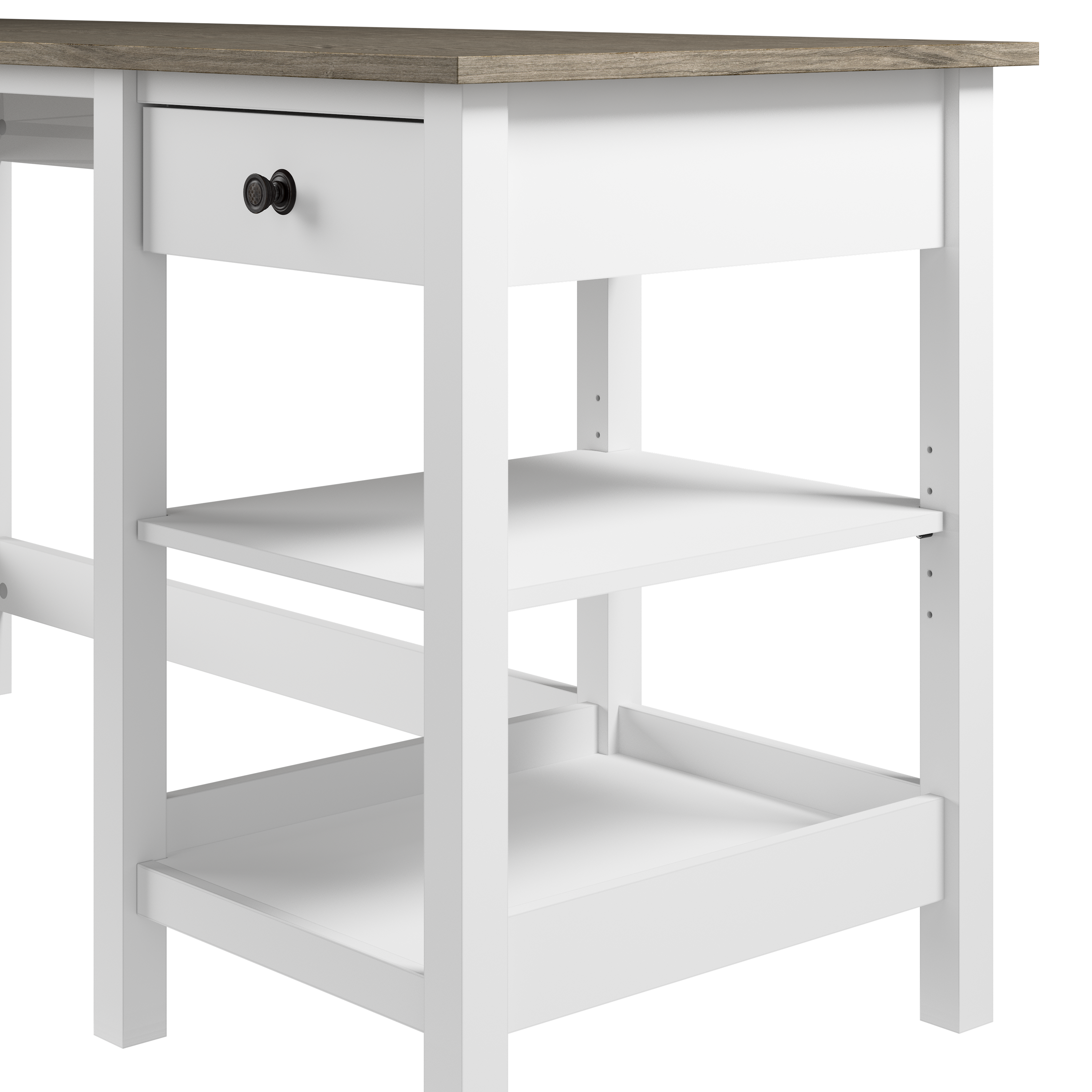 Shop Bush Furniture Mayfield 54W Computer Desk with Shelves 09 MAD154GW2-03 #color_shiplap gray/pure white