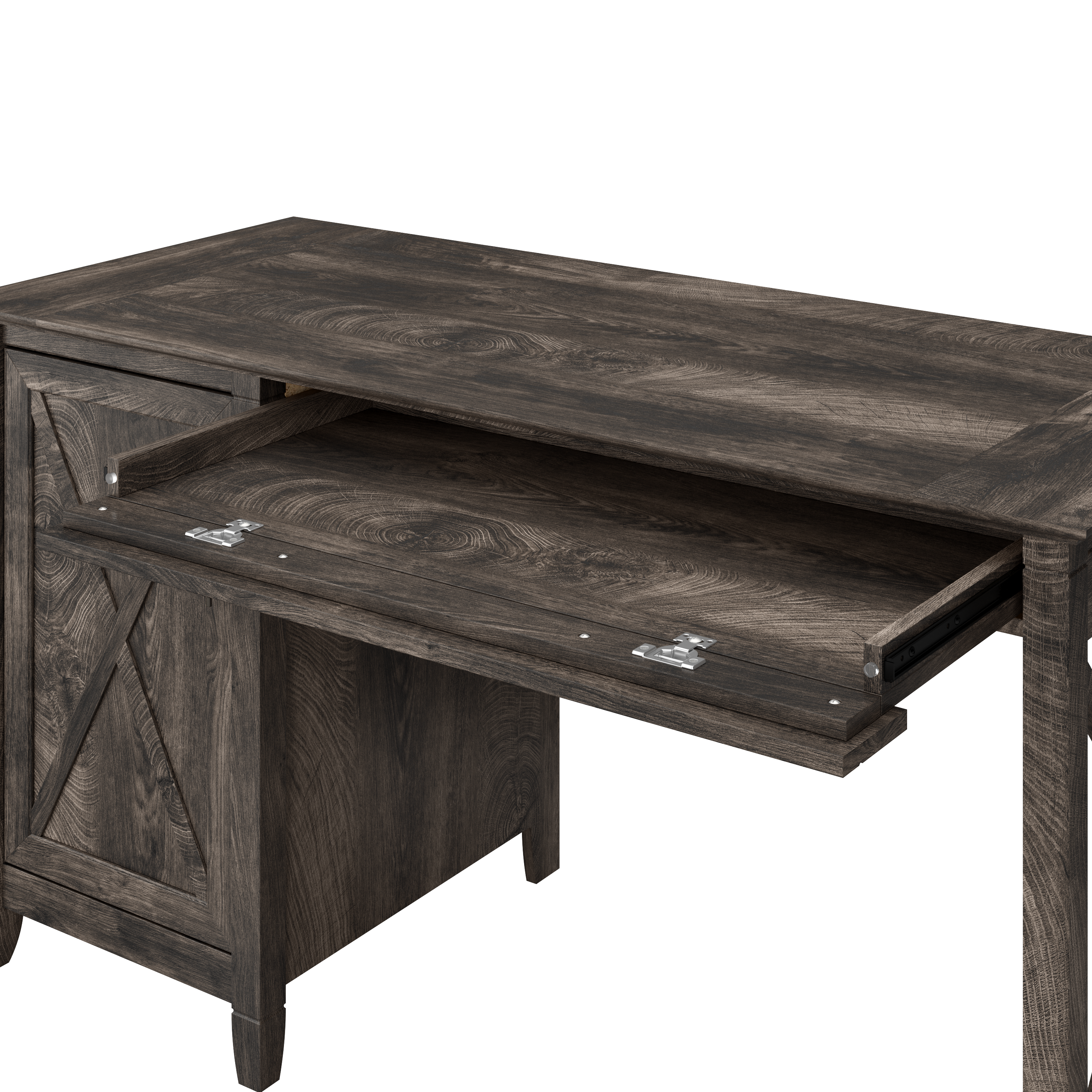 Shop Bush Furniture Key West 54W Computer Desk with Keyboard Tray and Storage 08 KWD154GH-03 #color_dark gray hickory