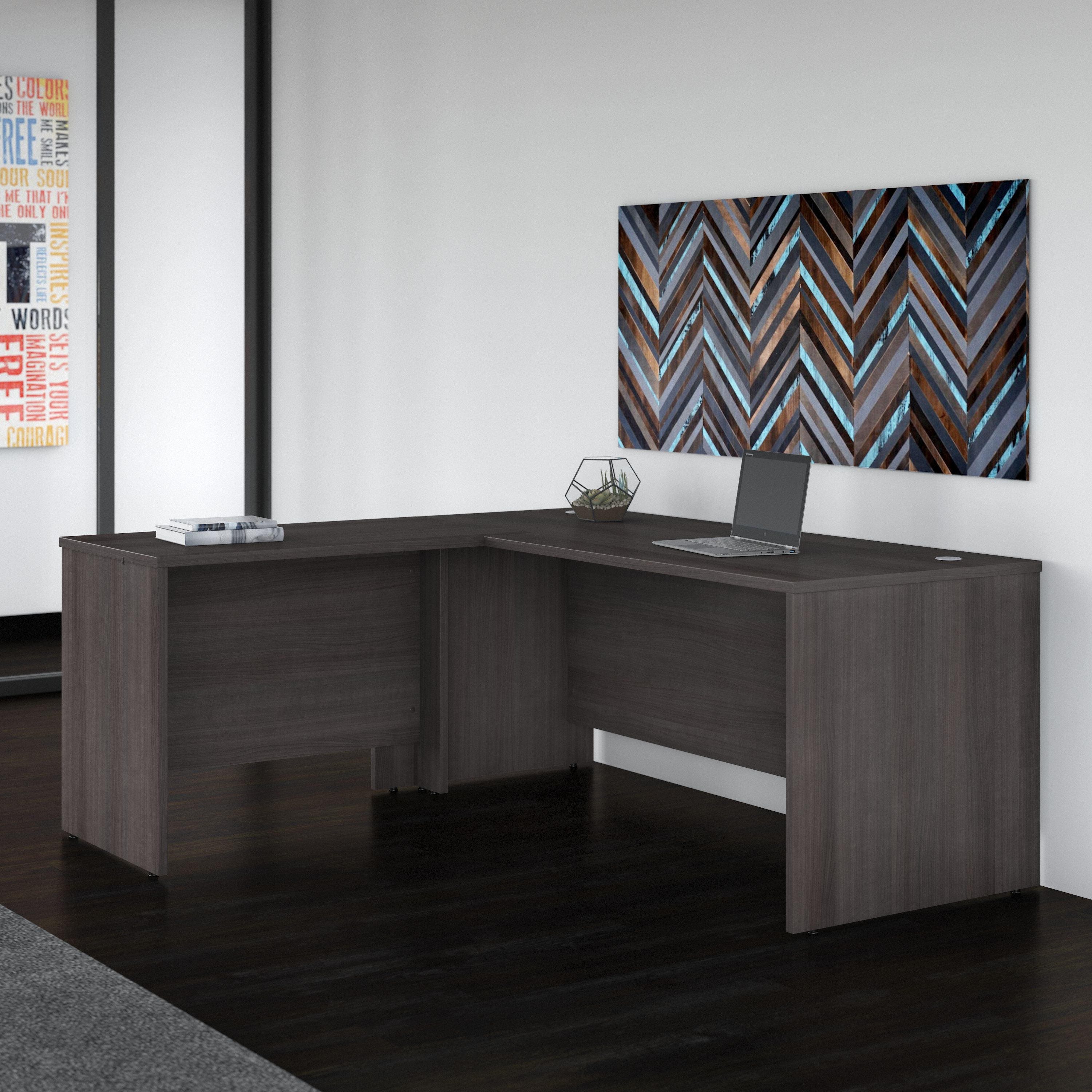 Shop Bush Business Furniture Studio C 72W x 30D L Shaped Desk with 42W Return 01 STC049SG #color_storm gray