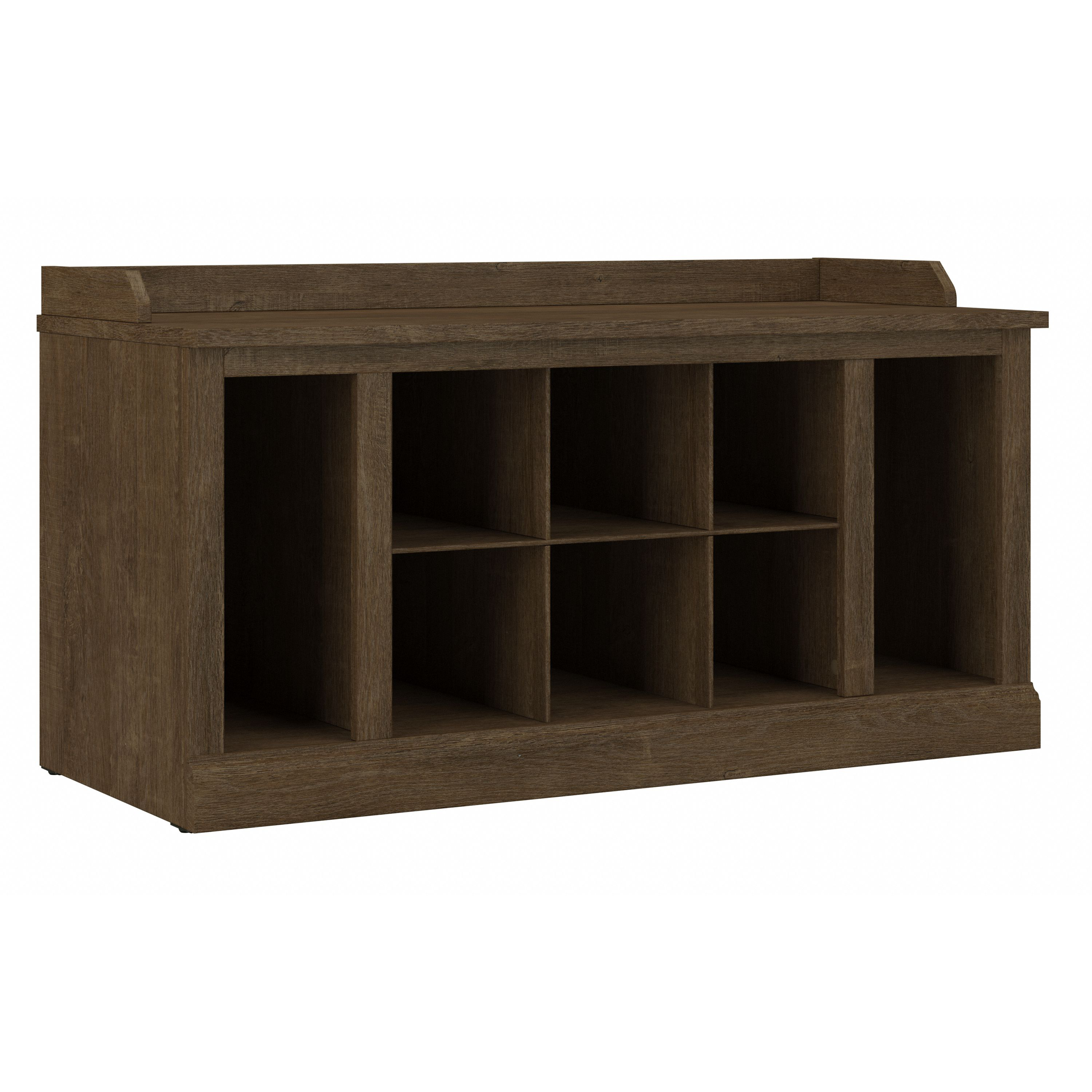 Shop Bush Furniture Woodland 40W Shoe Storage Bench with Shelves 02 WDS240ABR-03 #color_ash brown