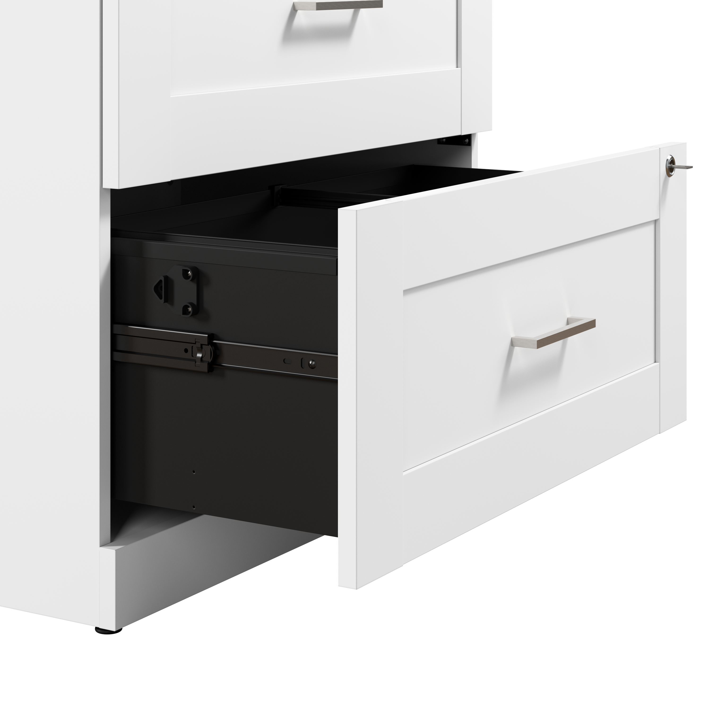 Shop Bush Business Furniture Hampton Heights 30W 2 Drawer Lateral File Cabinet with Hutch 07 HHD011WH #color_white