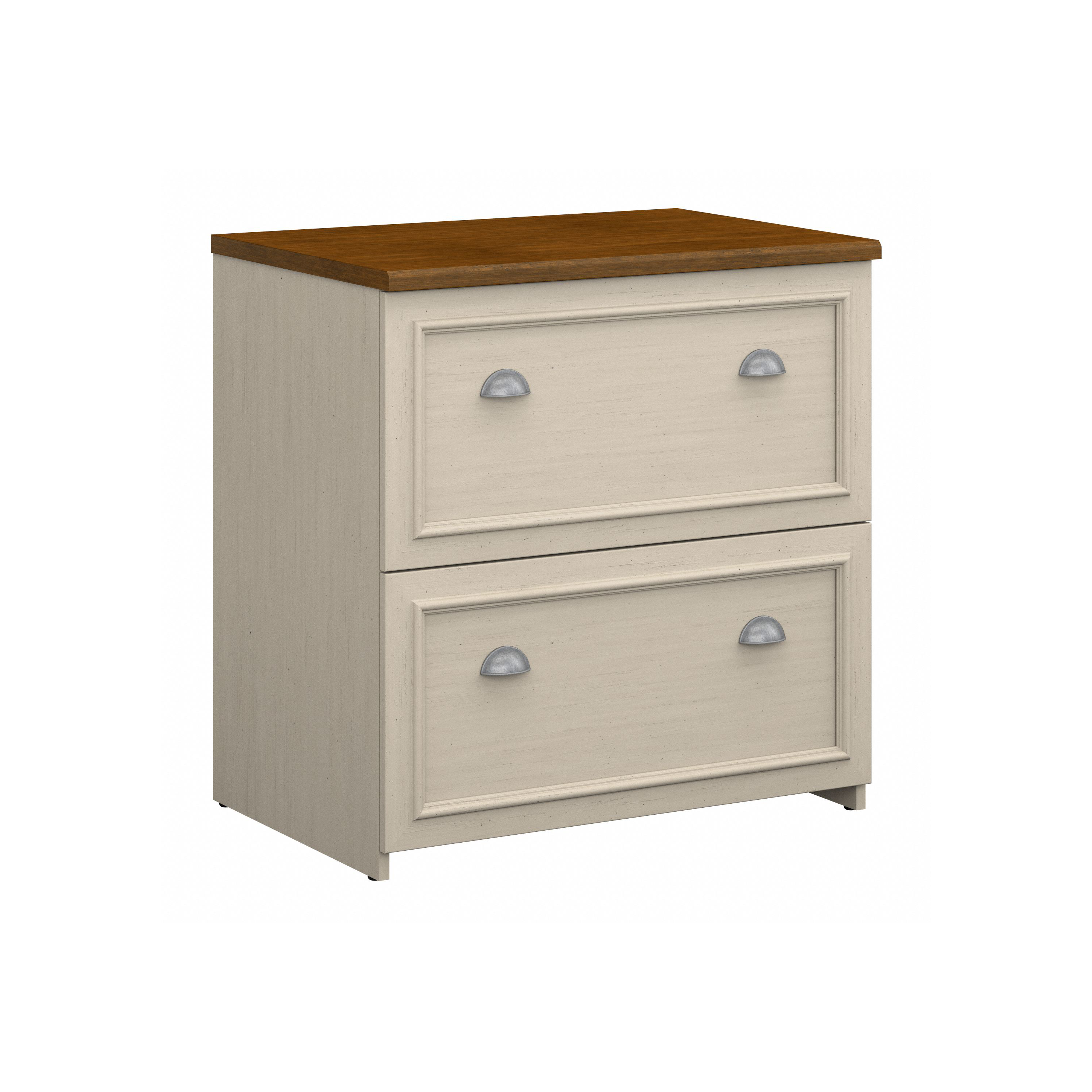 Shop Bush Furniture Fairview 2 Drawer Lateral File Cabinet 02 WC53281-03 #color_antique white/tea maple