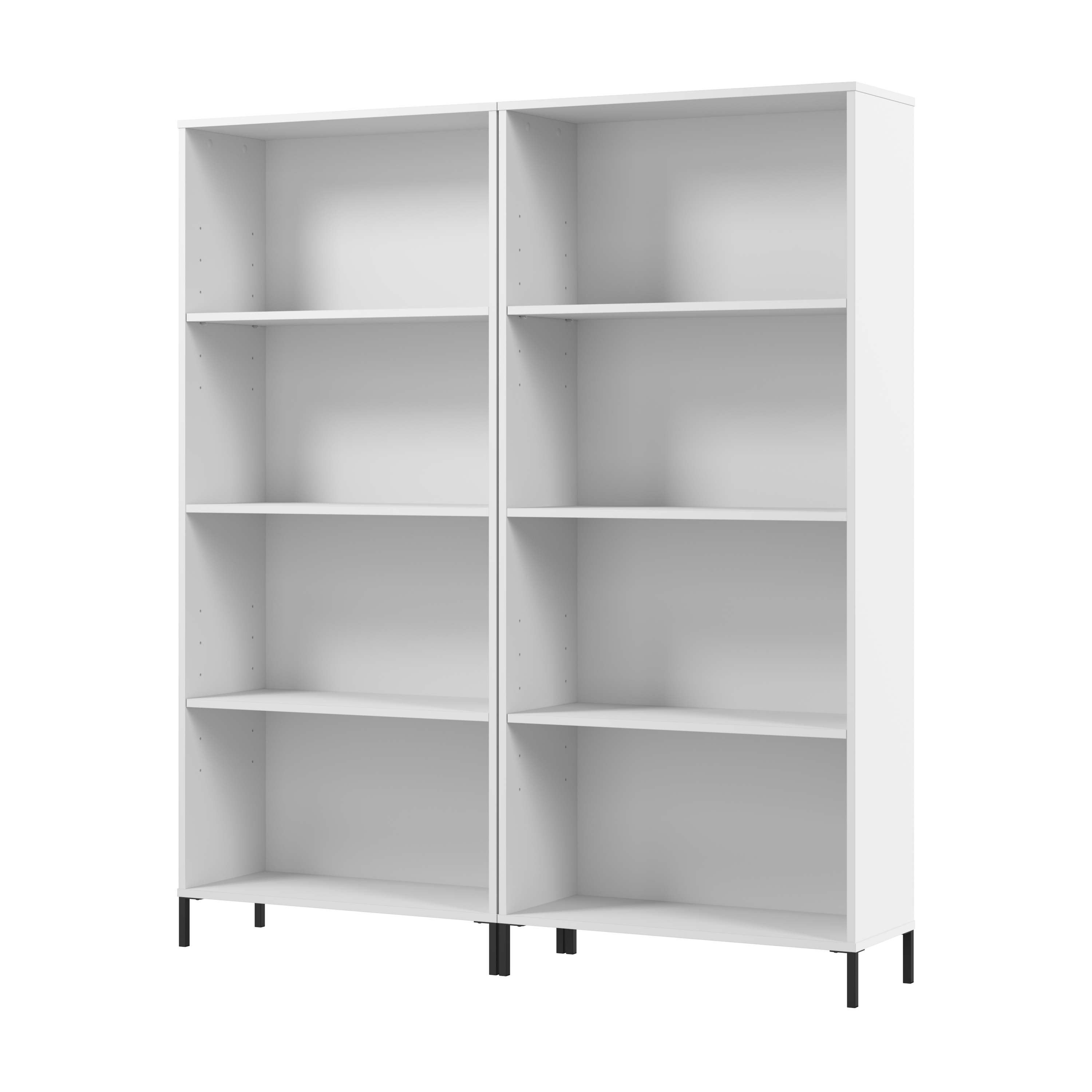 Shop Bush Furniture Soho 4 Shelf Bookcase - Set of 2 02 SHH003WH #color_white