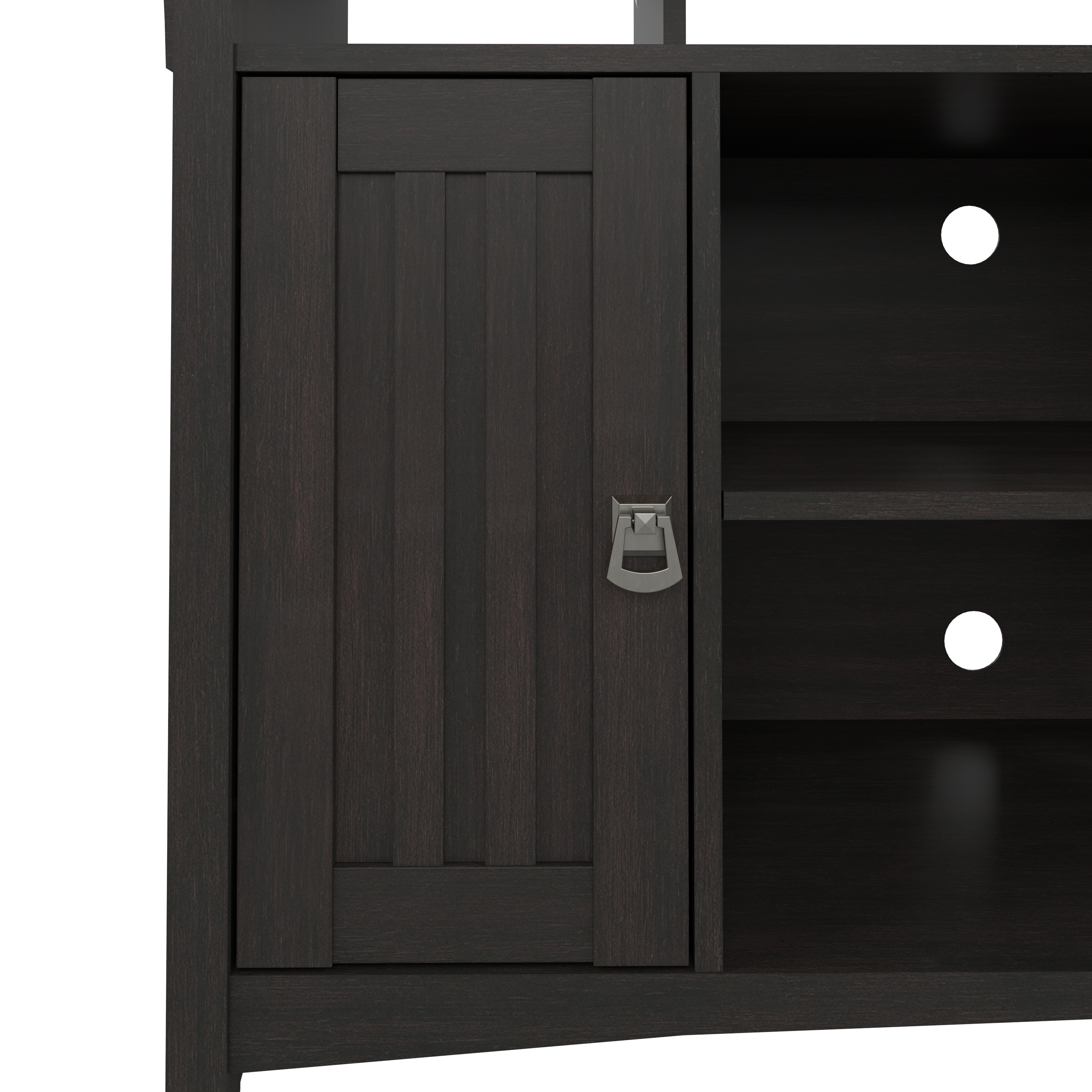 Shop Bush Furniture Salinas Entryway Storage Set with Hall Tree, Shoe Bench and Accent Cabinet 08 SAL008VB #color_vintage black