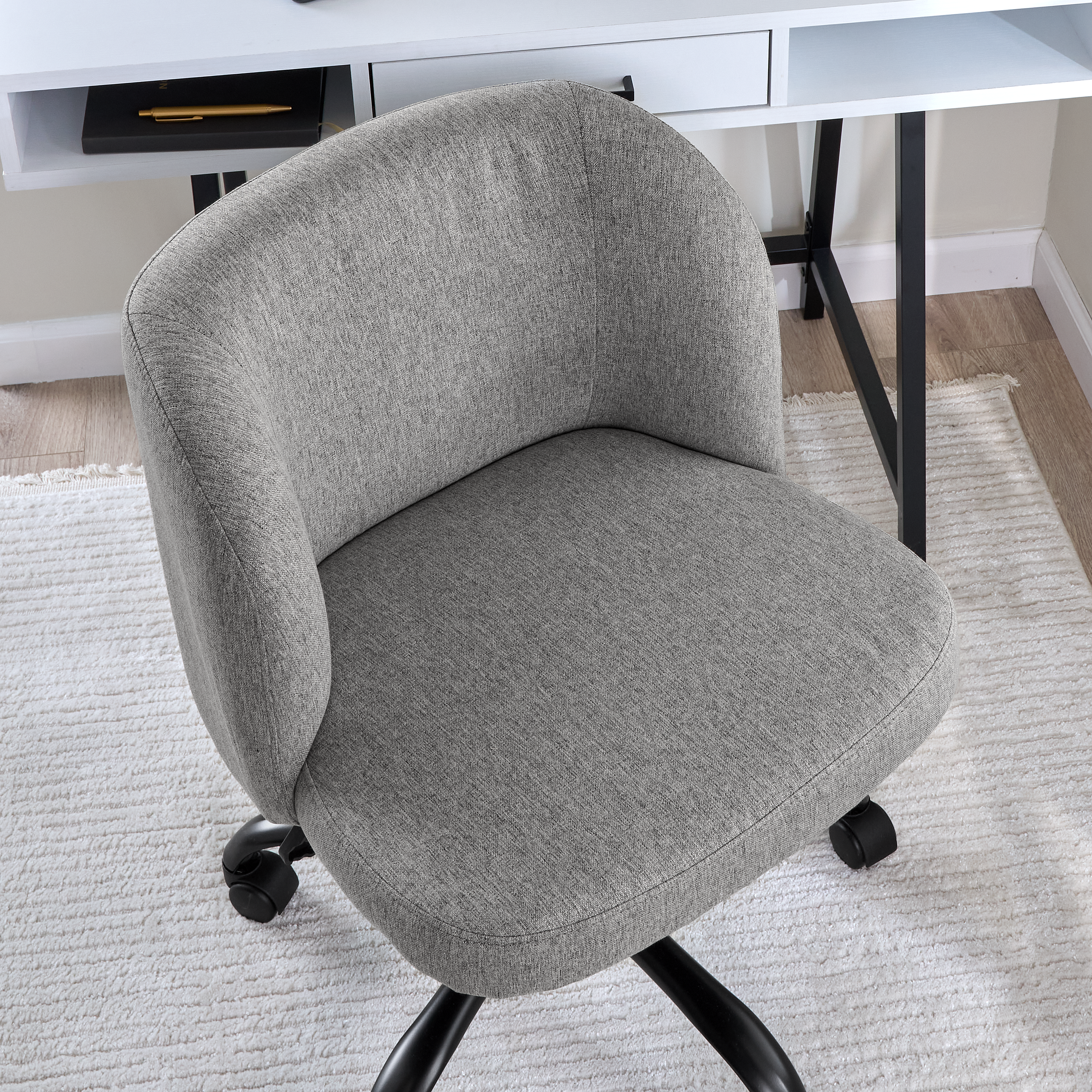 Shop Bush Furniture Pembroke Armless Desk Chair for Home Office 05 CH4301WGF-03 #color_warm gray fabric