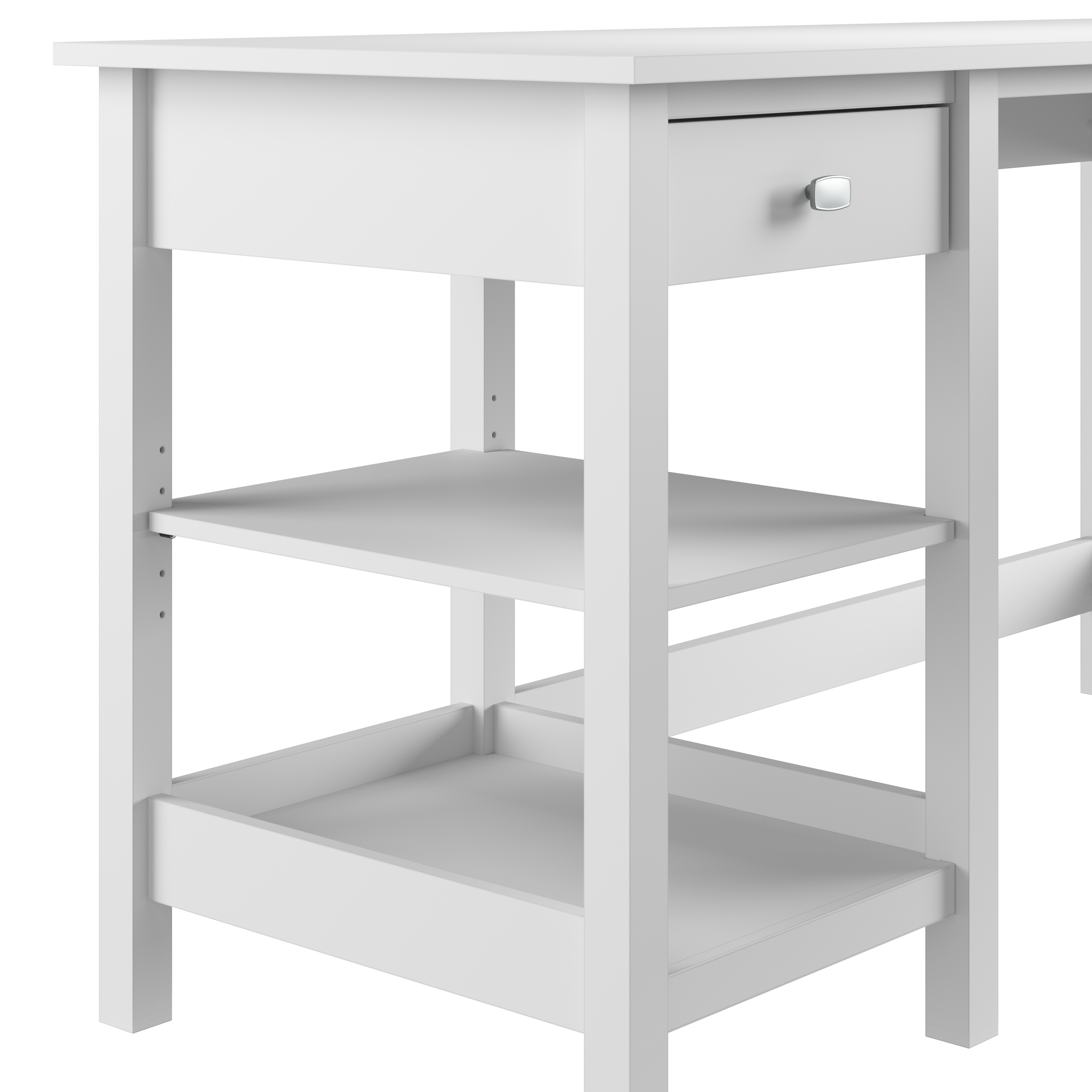 Shop Bush Furniture Broadview 54W Computer Desk with Shelves 09 BDD154WH-03 #color_pure white