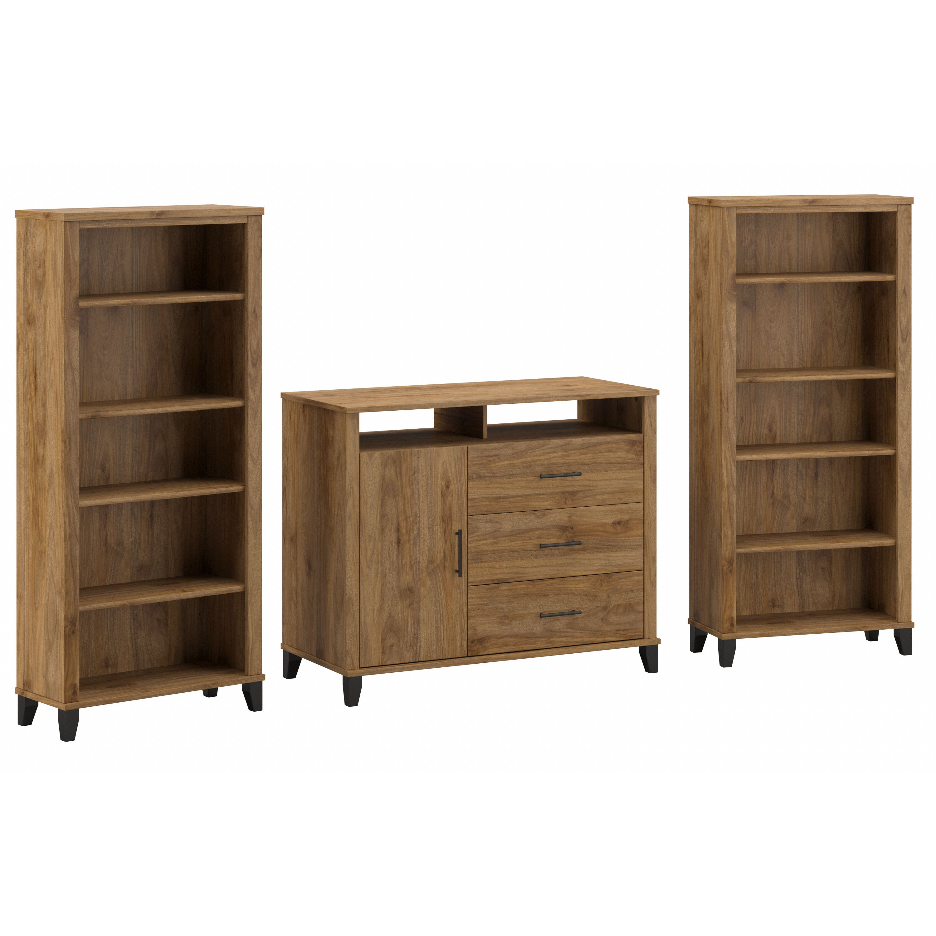 Shop Bush Furniture Somerset Entertainment Center 02 SET039FW #color_fresh walnut