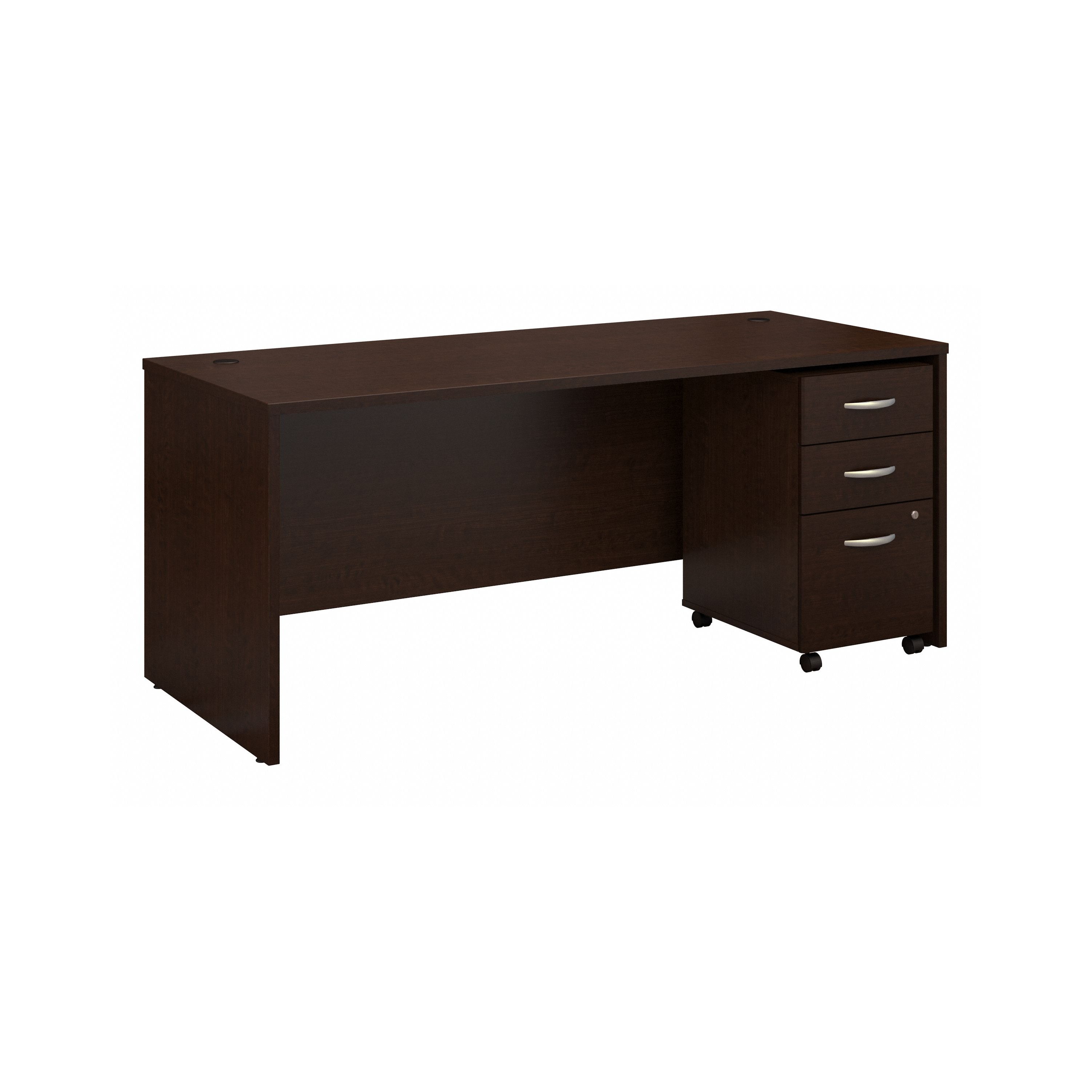 Shop Bush Business Furniture Series C 72W x 30D Office Desk with Mobile File Cabinet 02 SRC113MRSU #color_mocha cherry