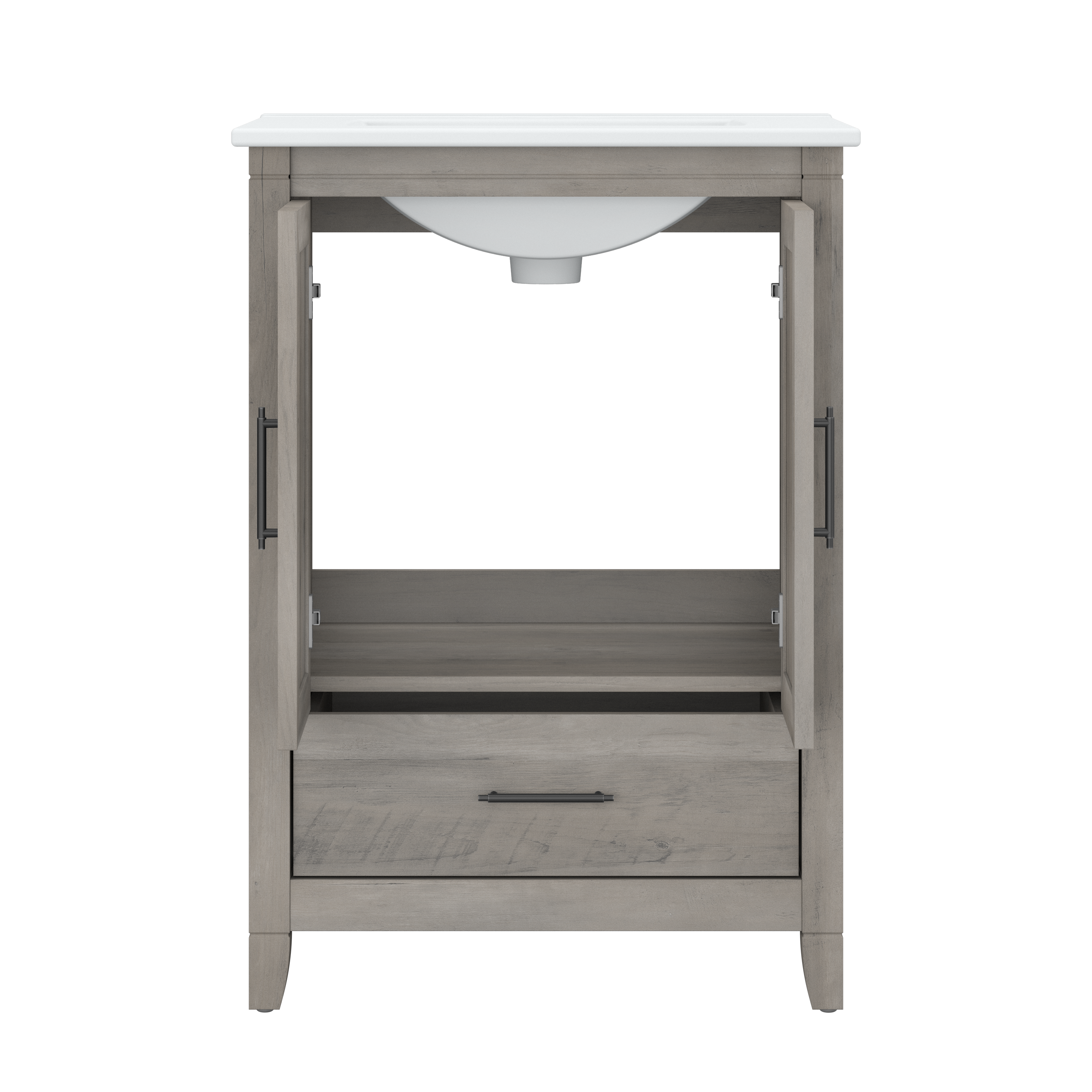 Shop Bush Furniture Key West 24W Bathroom Vanity with Sink 07 KWVN124DG-03K #color_driftwood gray