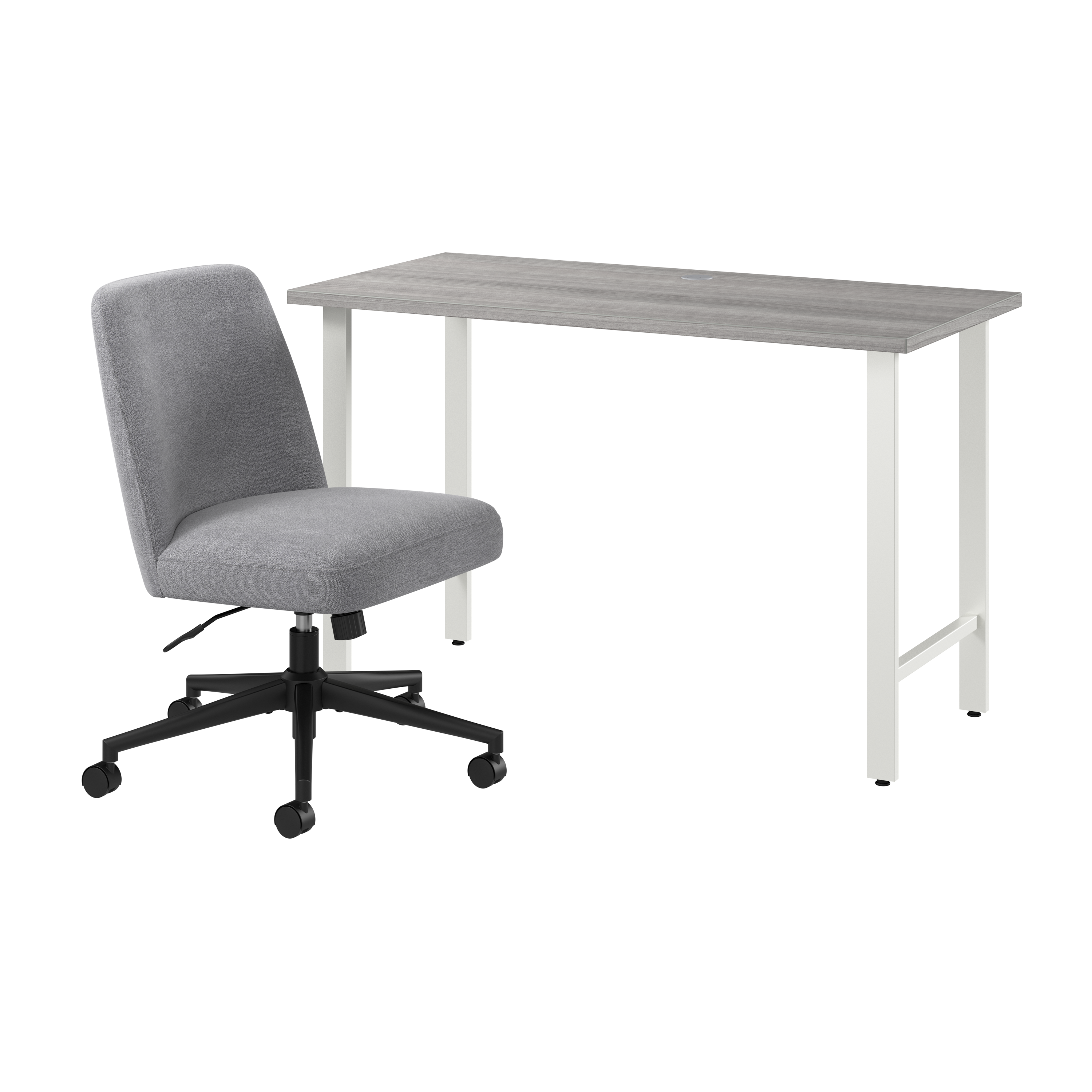 Shop Bush Furniture Hustle 48W x 24D Computer Desk and Chair Set 02 HUS004PG #color_platinum gray