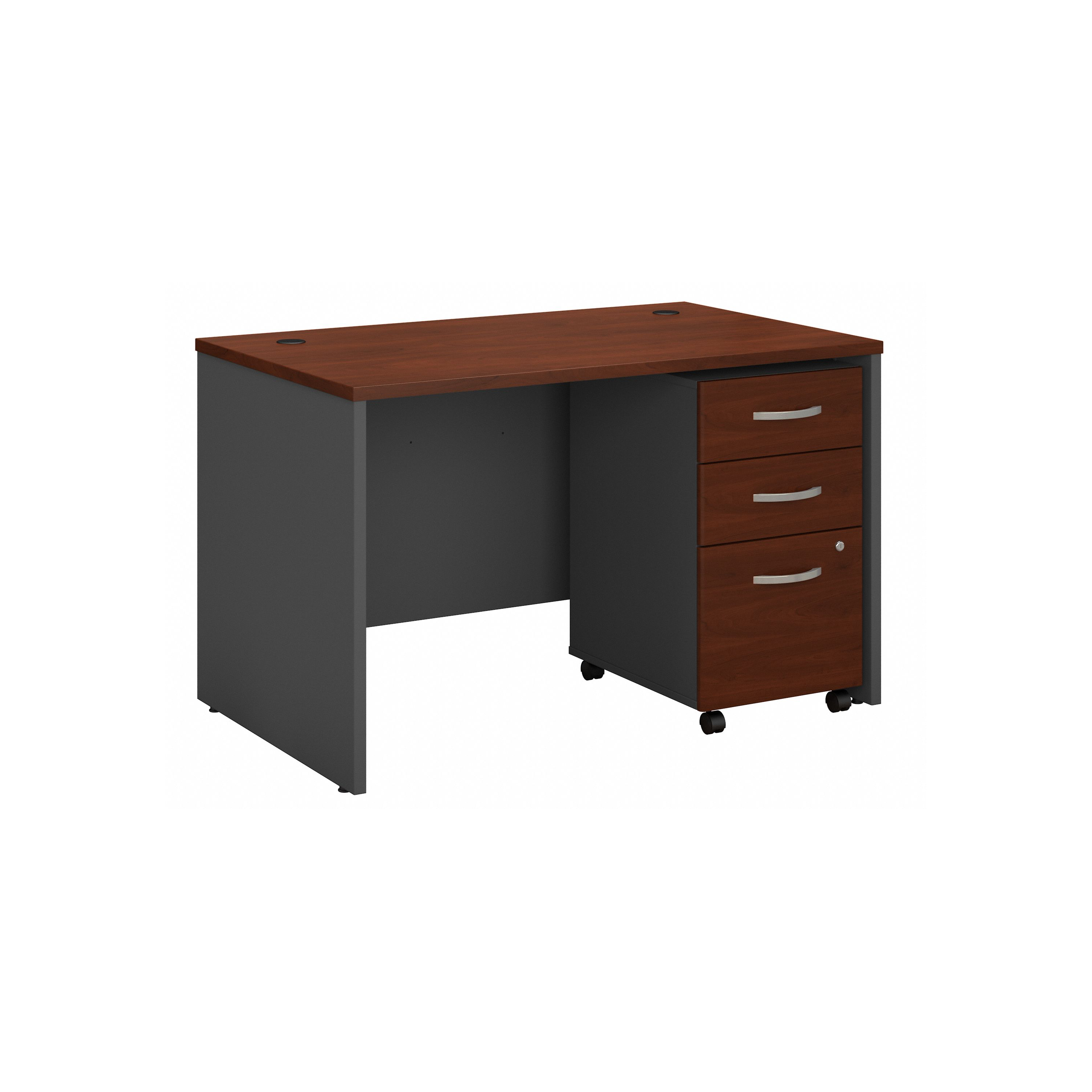 Shop Bush Business Furniture Series C 48W x 30D Office Desk with Mobile File Cabinet 02 SRC048HCSU #color_hansen cherry