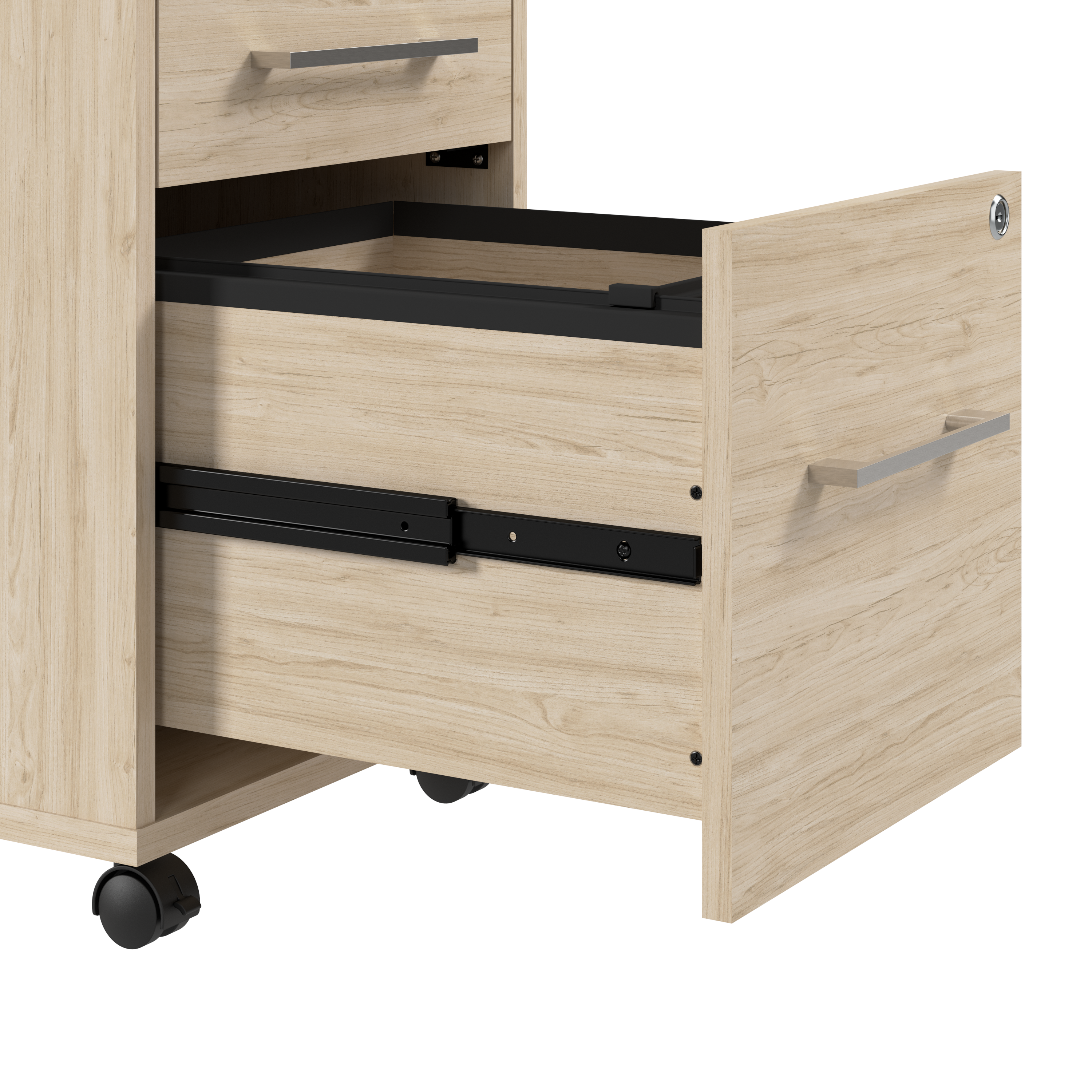 Shop Bush Business Furniture Hustle 3 Drawer Mobile File Cabinet 04 HUF116NE #color_natural elm