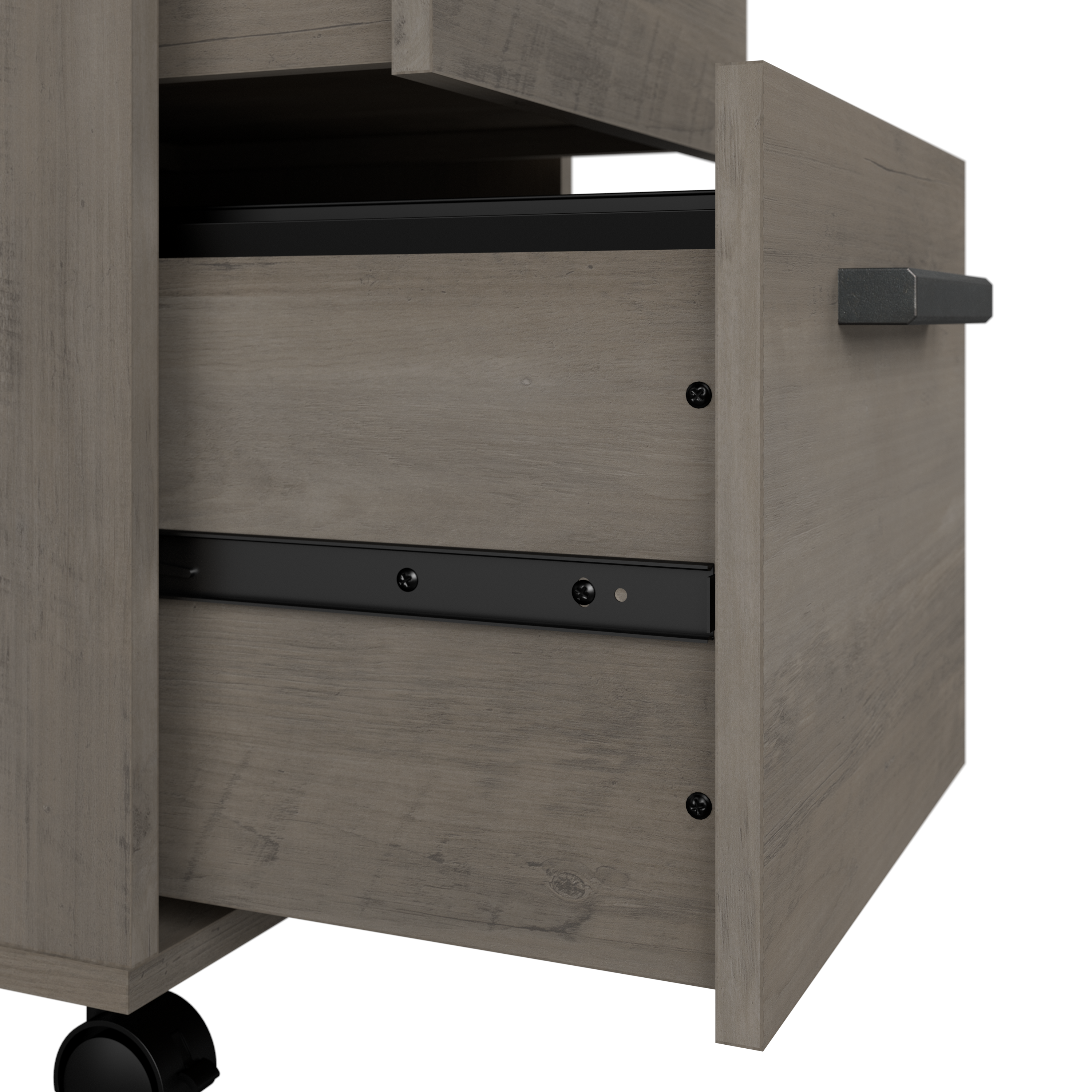 Shop Bush Furniture City Park 60W Industrial Writing Desk with Mobile File Cabinet 08 CPK004DG #color_driftwood gray