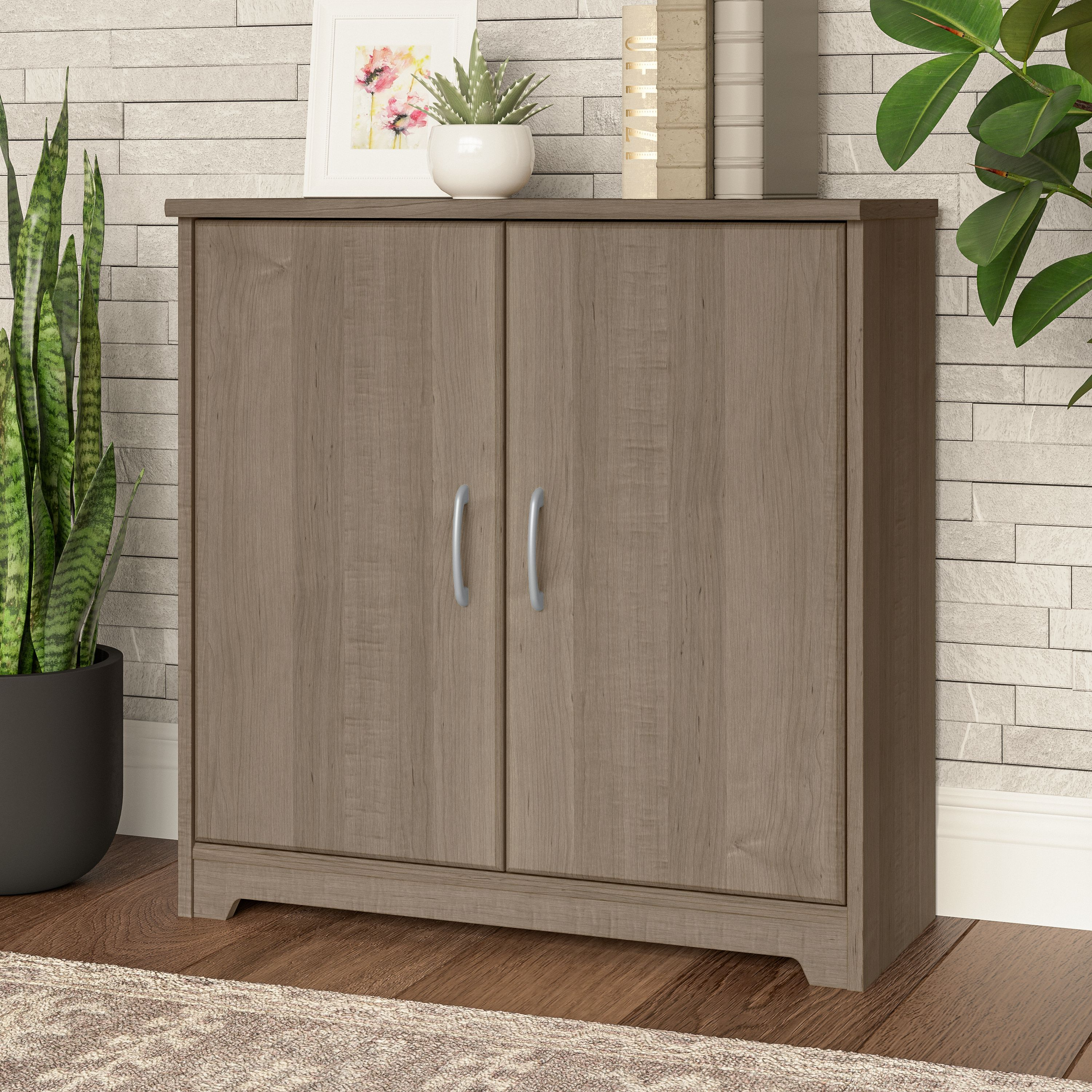 Shop Bush Furniture Cabot Small Storage Cabinet with Doors 01 WC31298 #color_ash gray